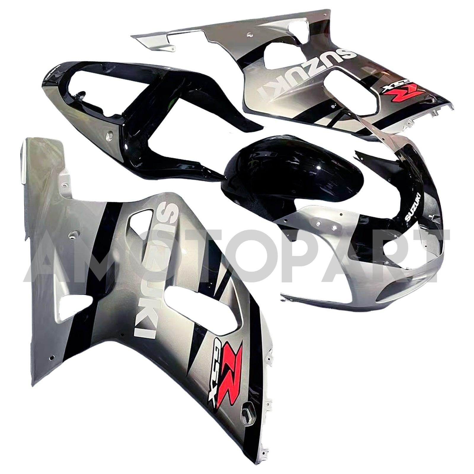 Amotopart Suzuki 01-03 GSXR600 & 00-03 GSXR750 2-Tone GSXR Racing Silver Fairing Kit