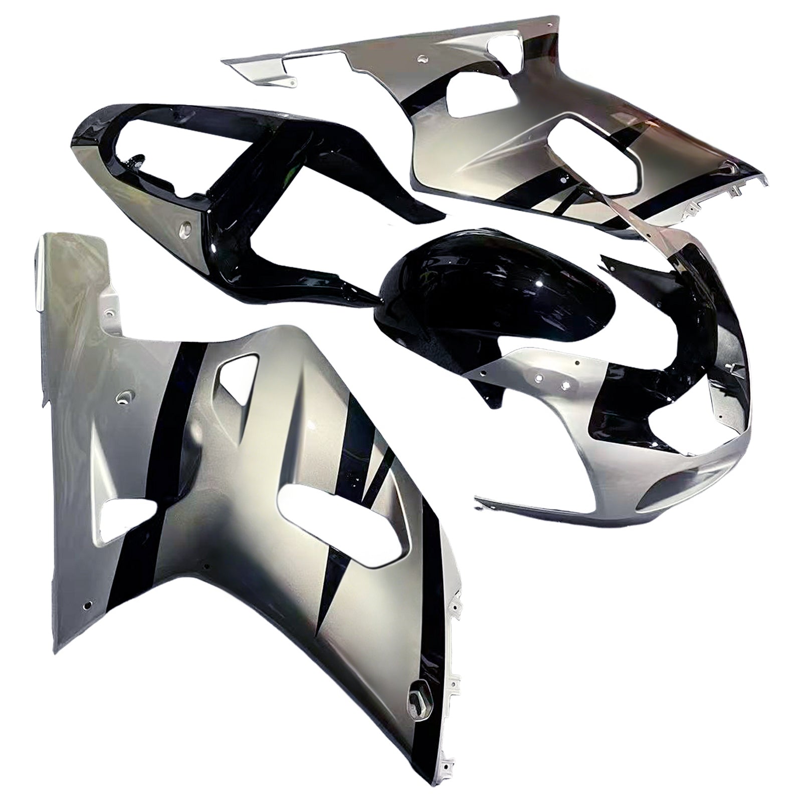Amotopart Suzuki 01-03 GSXR600 & 00-03 GSXR750 2-Tone GSXR Racing Silver Fairing Kit