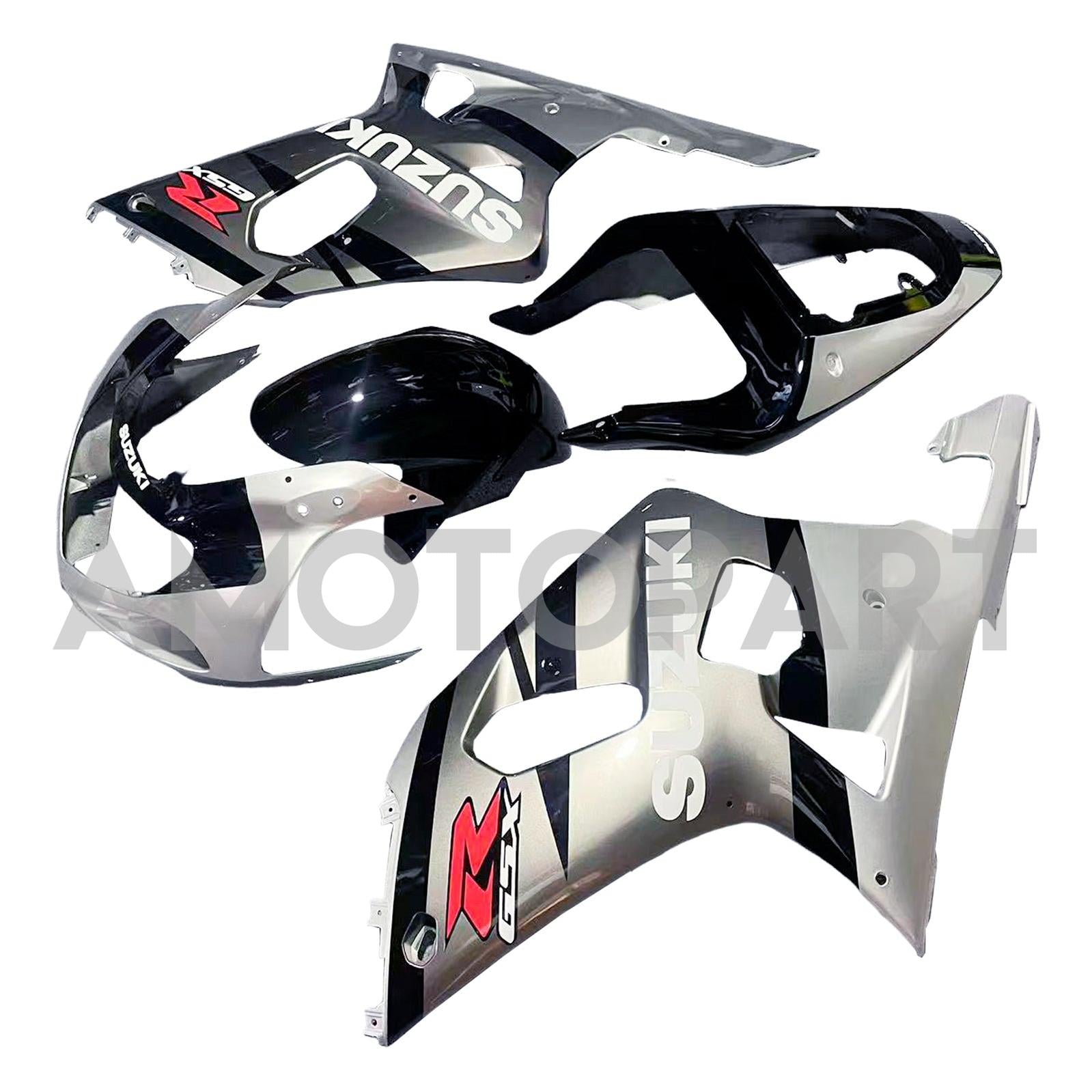Amotopart Suzuki 01-03 GSXR600 & 00-03 GSXR750 2-Tone GSXR Racing Silver Fairing Kit