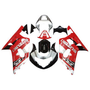 Amotopart Suzuki 01-03 GSXR600 & 00-03 GSXR750 Kit de carénage rouge argent noir