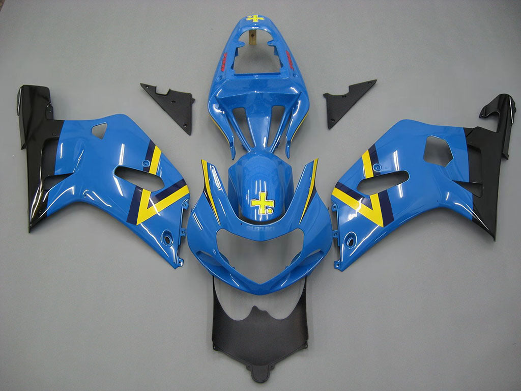 Amotopart Suzuki 01-03 GSXR600 & 00-03 GSXR750 Rizla GSXR Racing Blue Black Fairing Kit