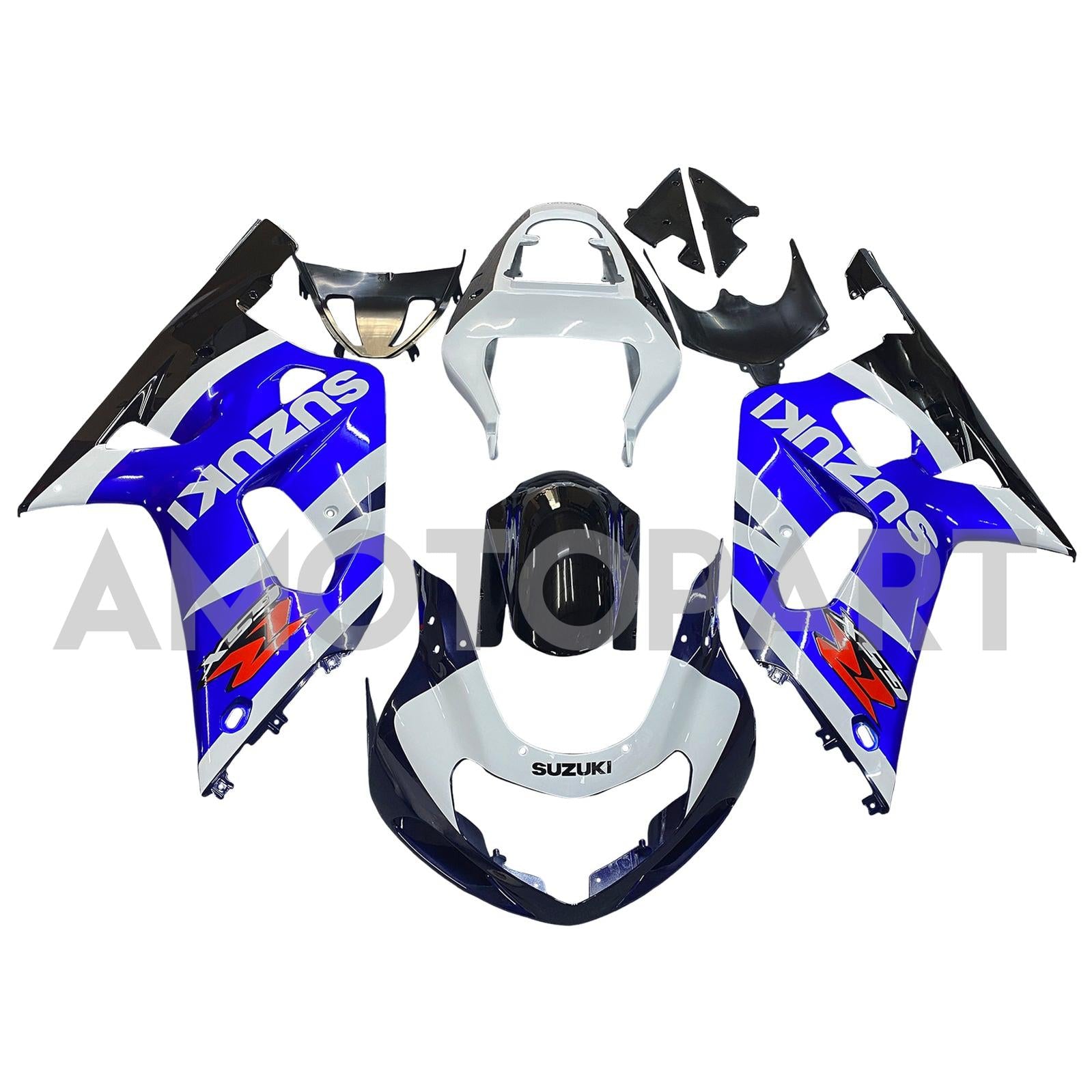 Amotopart Suzuki 01-03 GSXR600 & 00-03 GSXR750 Blue White Black Fairing Kit