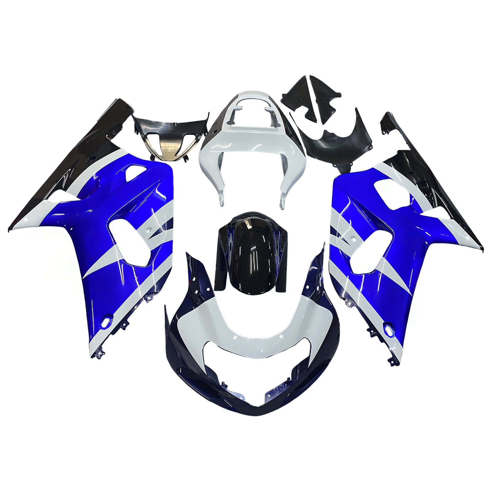 Amotopart Suzuki 01-03 GSXR600 & 00-03 GSXR750 Blue White Black Fairing Kit