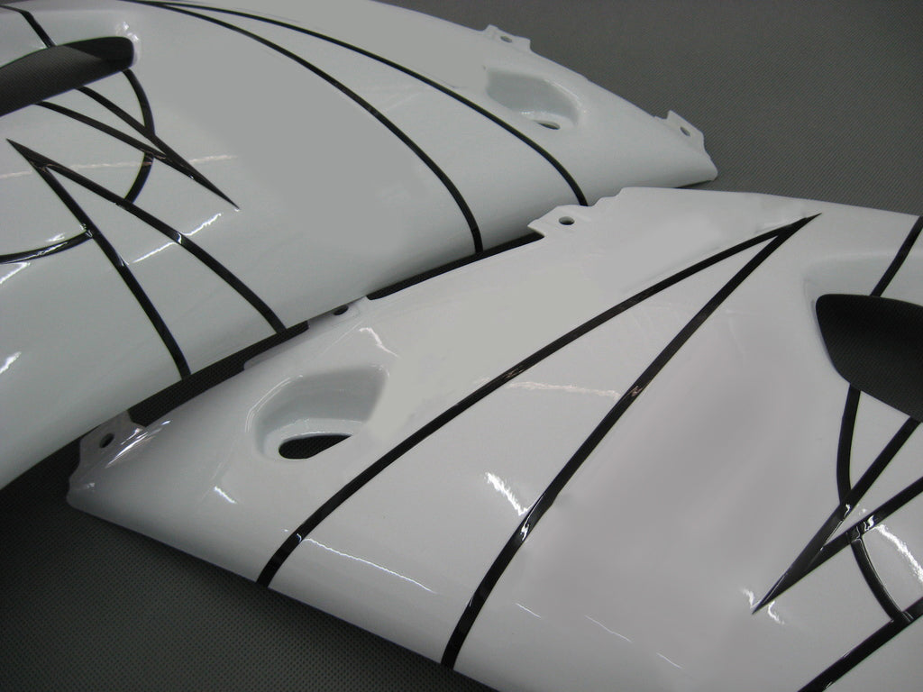 Amotopart Suzuki 01-03 GSXR600 & 00-03 GSXR750 White Black Fairing Kit