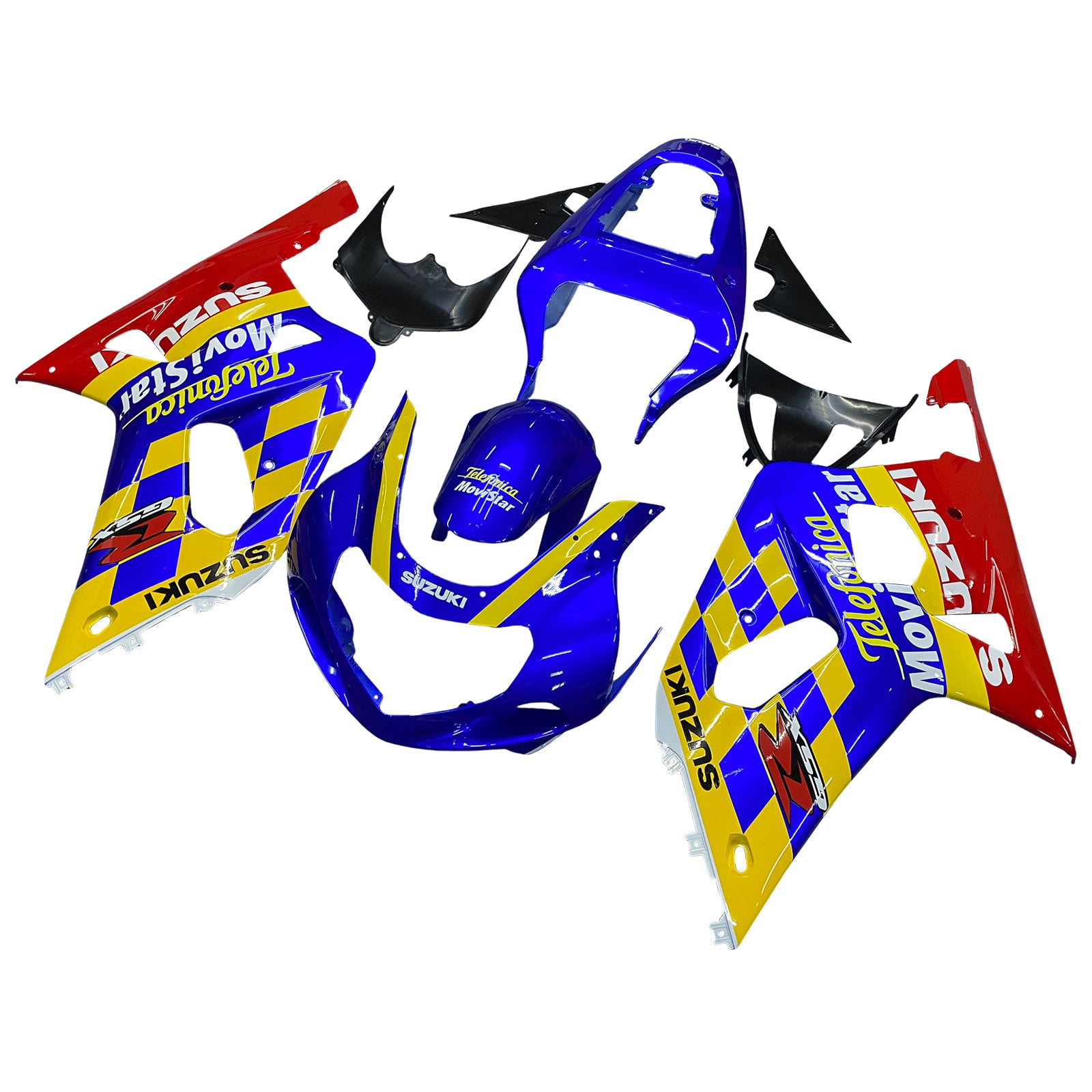 Amotopart Suzuki 01-03 GSXR600 & 00-03 GSXR750 Fairing Blue Yellow Multi Kit