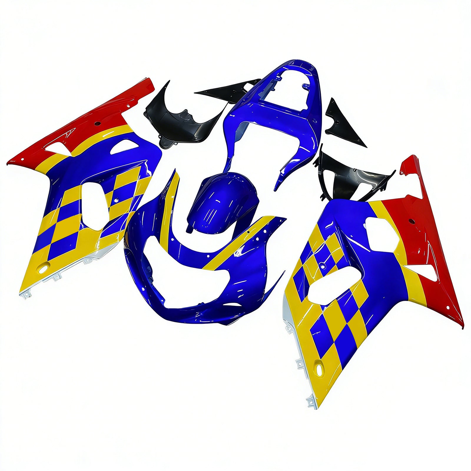 Amotopart Suzuki 01-03 GSXR600 & 00-03 GSXR750 Rádium Blue Yellow Multi Kit