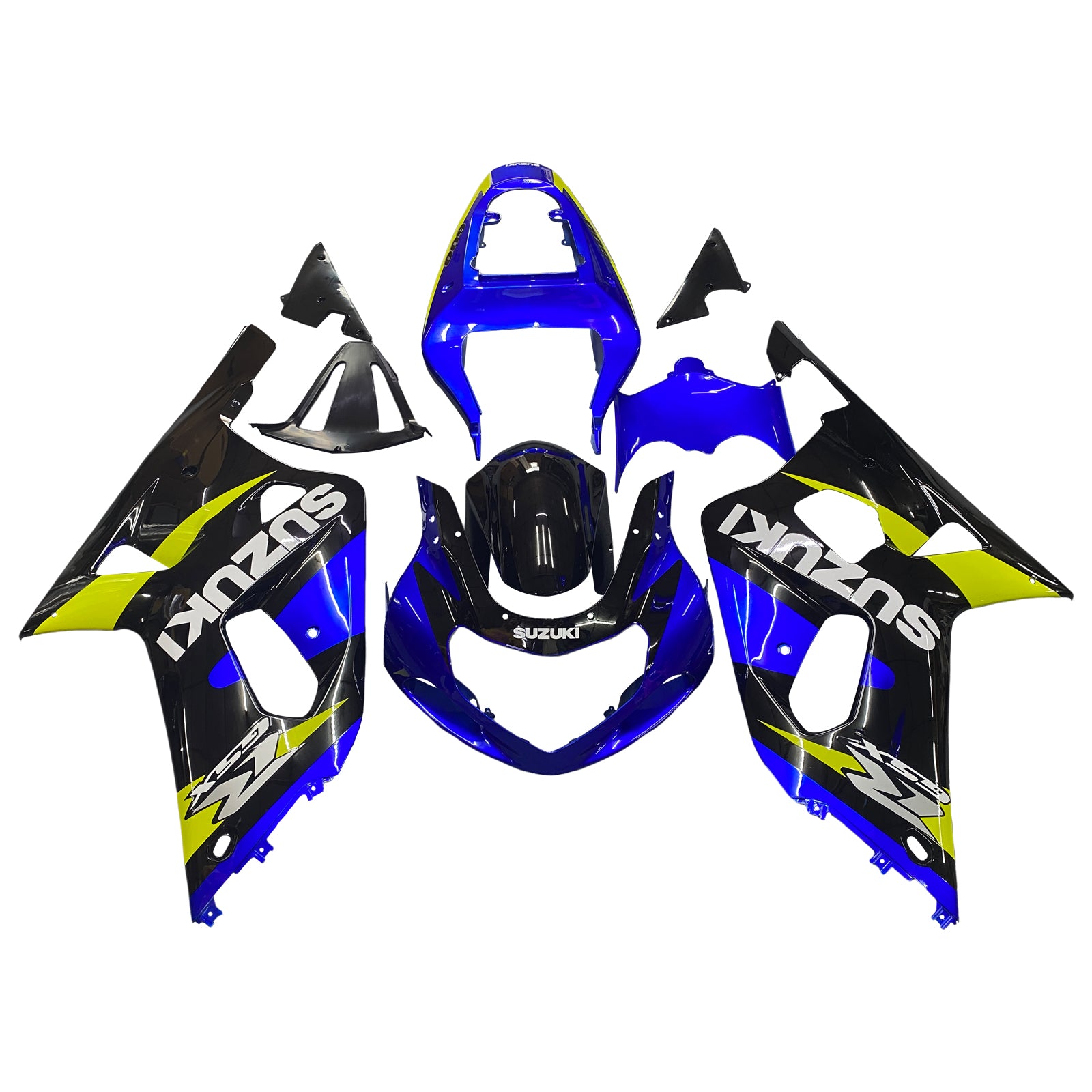 Amotopart Suzuki 01-03 GSXR600 y 00-03 GSXR750 Azul Negro GSXR Racing Kit de carenado