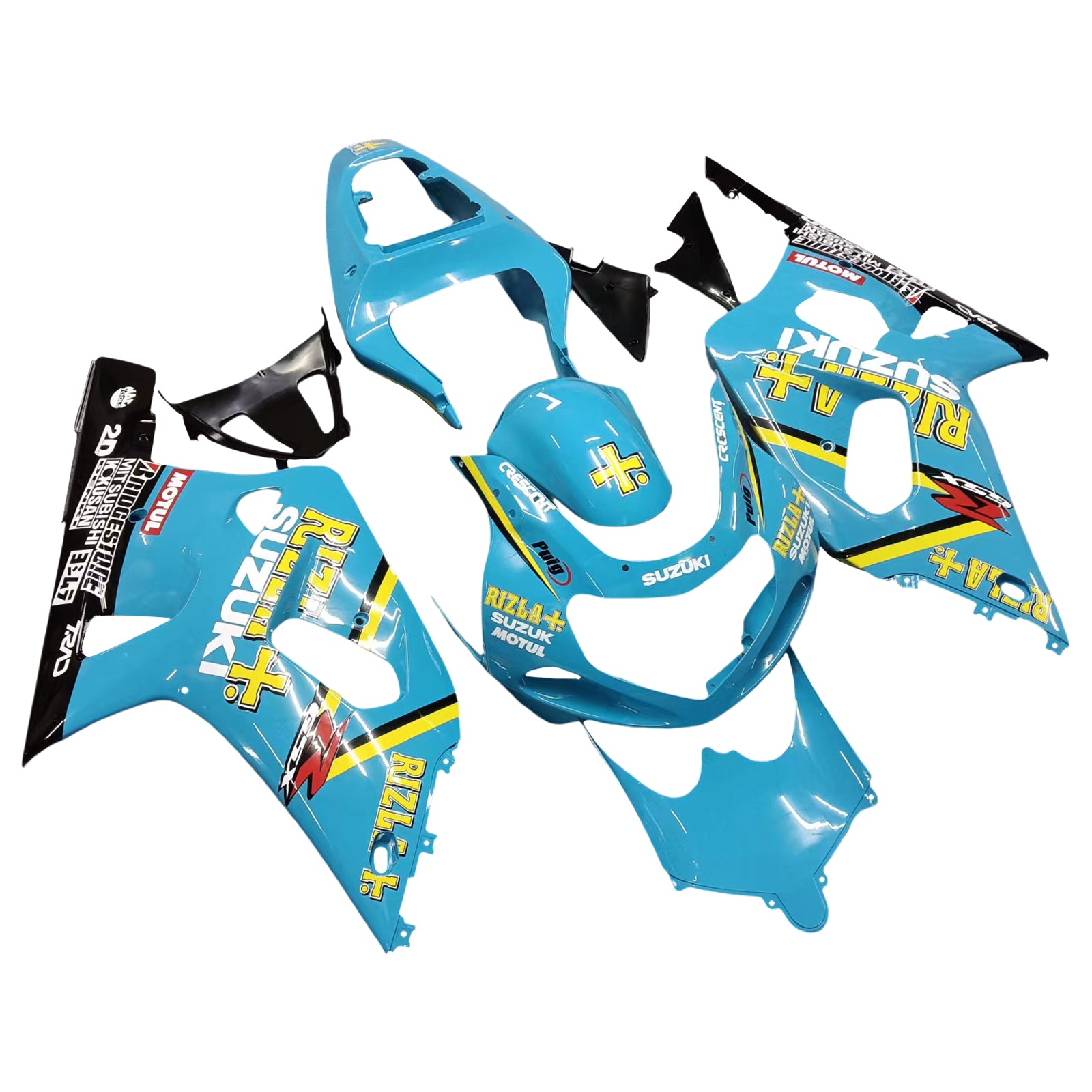 Amotopart Suzuki 01-03 GSXR600 & 00-03 GSXR750 Fairing Blue Multi KIt