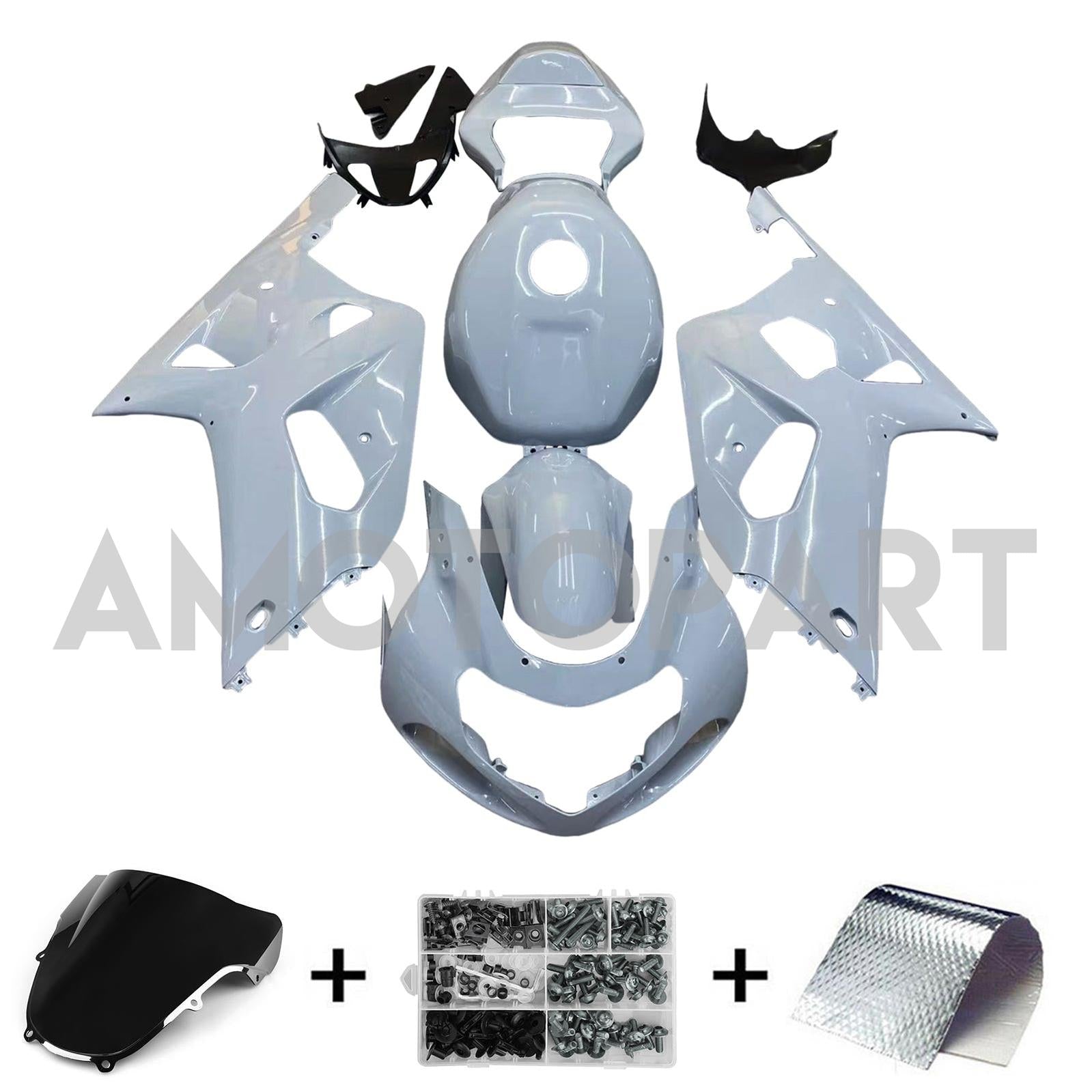 Amotopart Suzuki 01-03 GSXR600 & 00-03 GSXR750 Grey Fairing Kit