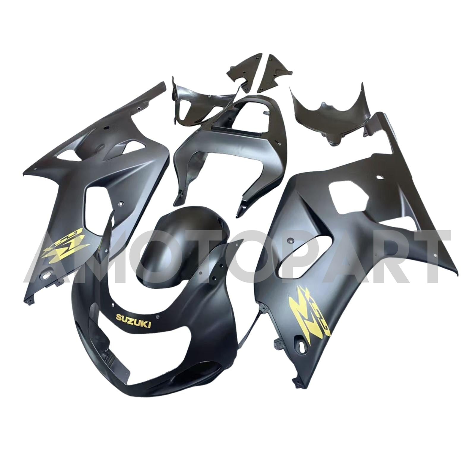 Amotopart Suzuki 01-03 GSXR600 & 00-03 GSXR750 Matte Black Fairing Kit