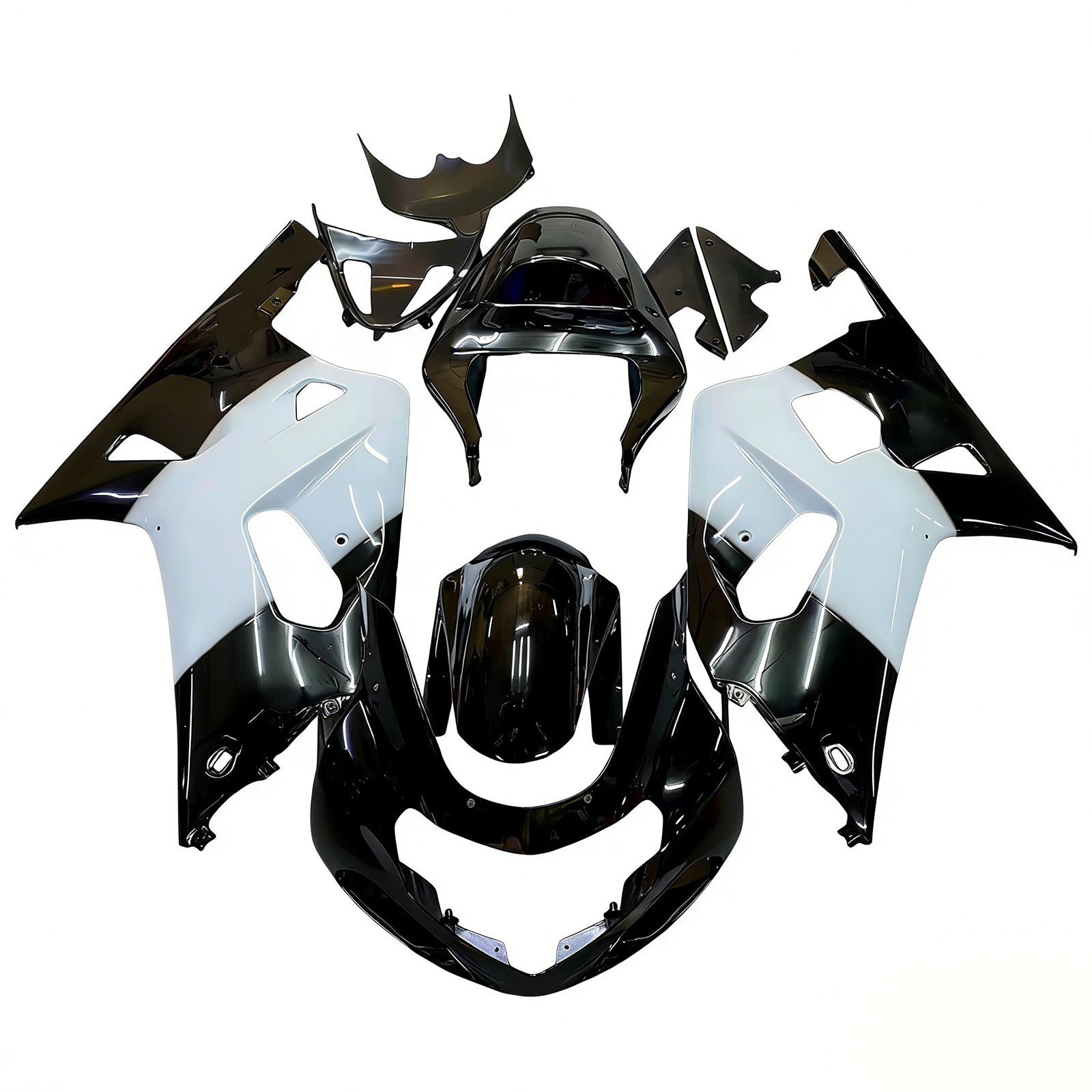 Amotopart 2001-2003 GSXR600 2000-2003 GSXR750 K1 スズキ ホワイト&ブラック フェアリングキット