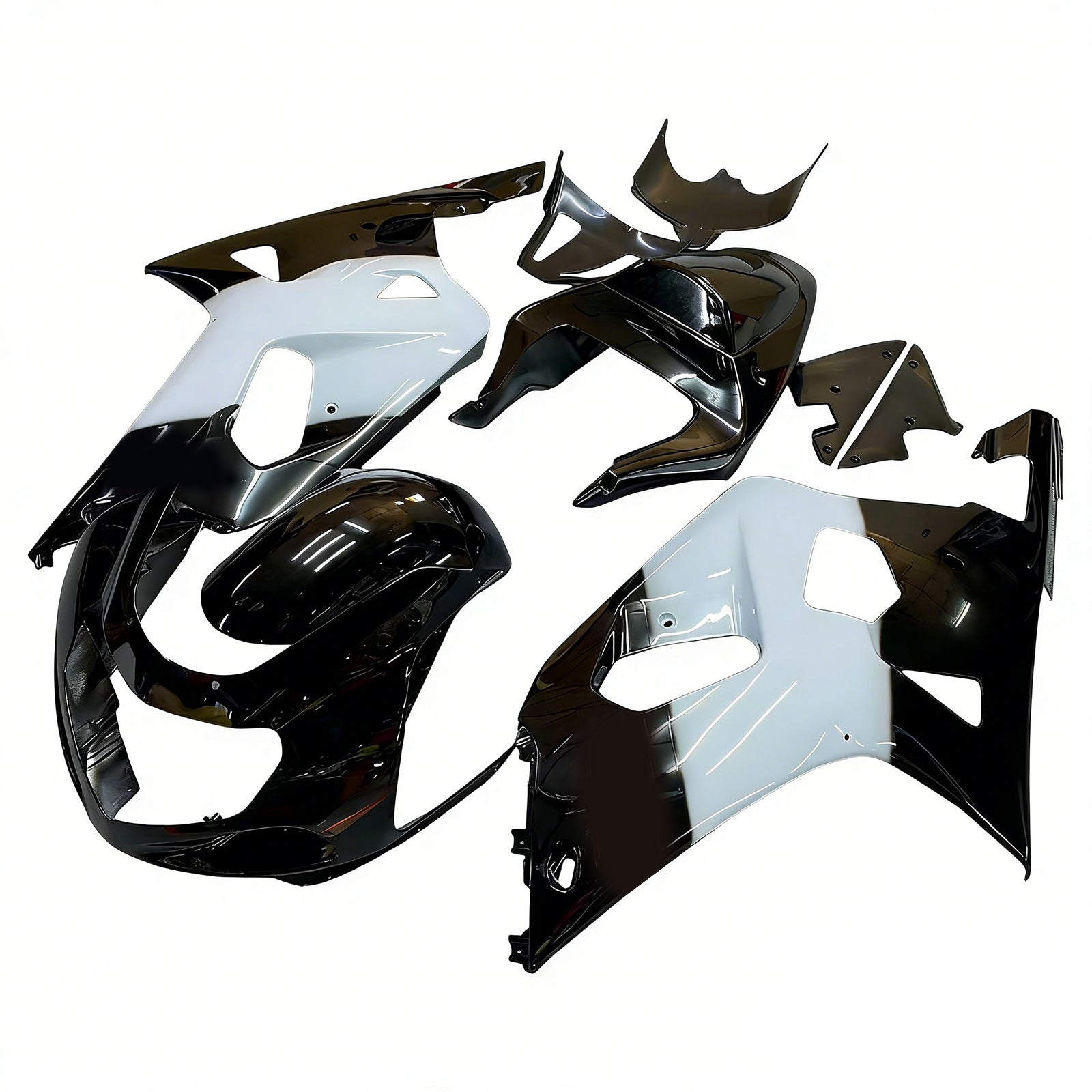 Amotopart 2001-2003 GSXR600 2000-2003 GSXR750 K1 スズキ ホワイト&ブラック フェアリングキット