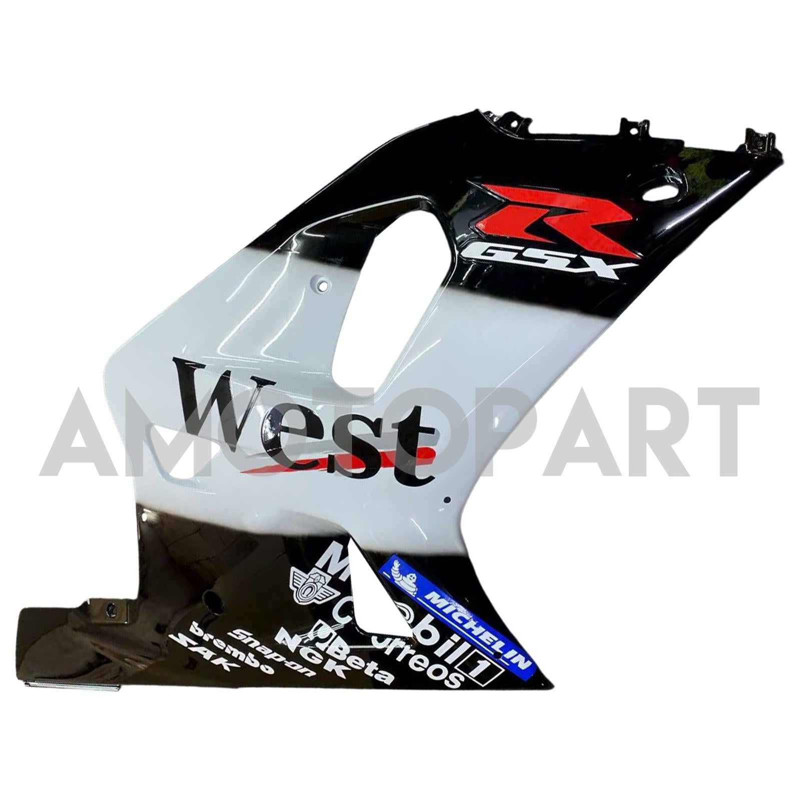Amotopart 2001-2003 GSXR600 2000-2003 GSXR750 K1 Suzuki White&Black Fairing Kit