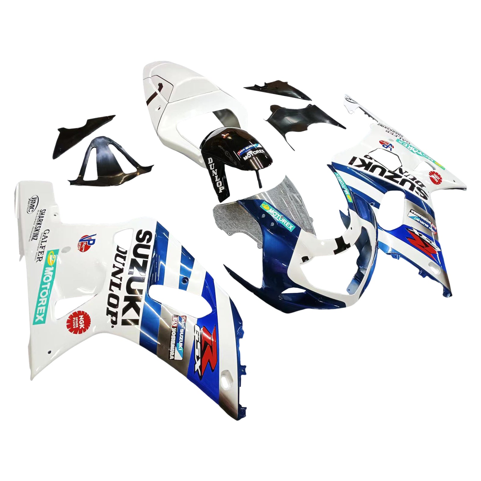 Amotopart 2001-2003 GSXR600 2000-2003 GSXR750 K1 Suzuki Kit carena blu bianco