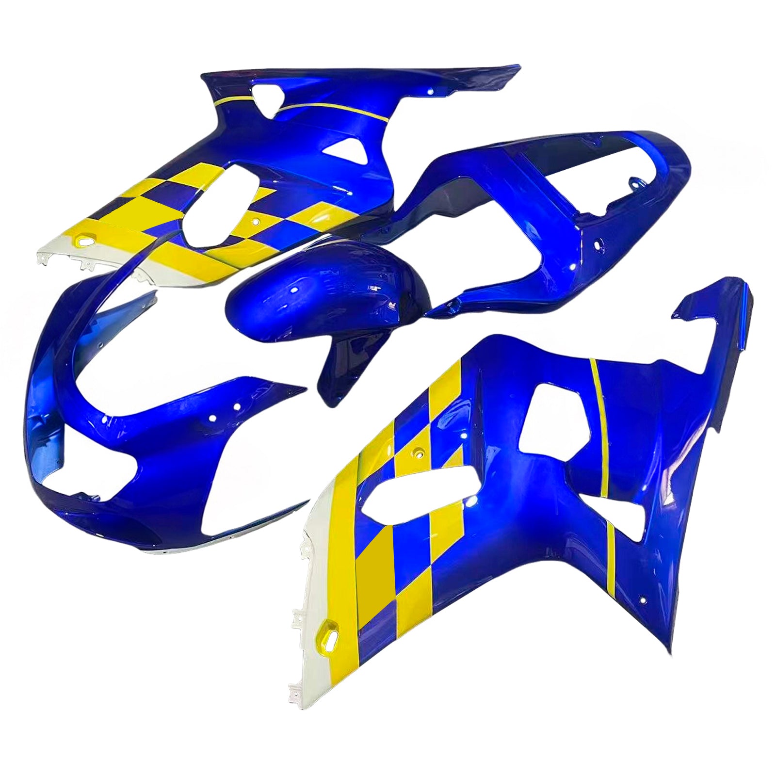 Amotopart 2001-2003 GSXR600 2000-2003 GSXR750 K1 Suzuki Blue Yellow Fairing Kit