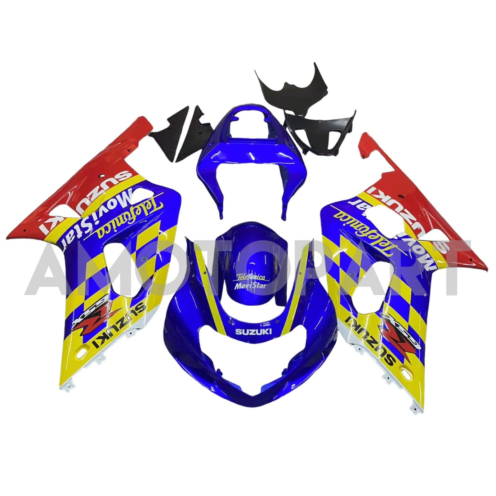 Amotopart 2001-2003 GSXR600 2000-2003 GSXR750 K1 Suzuki Red Blue Fairing Kit
