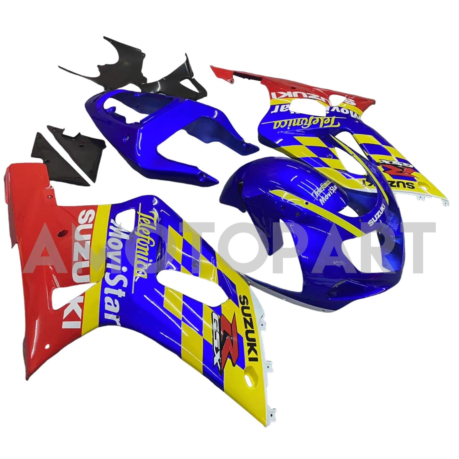 Amotopart 2001-2003 GSXR600 2000-2003 GSXR750 K1 Suzuki Red Blue Fairing Kit