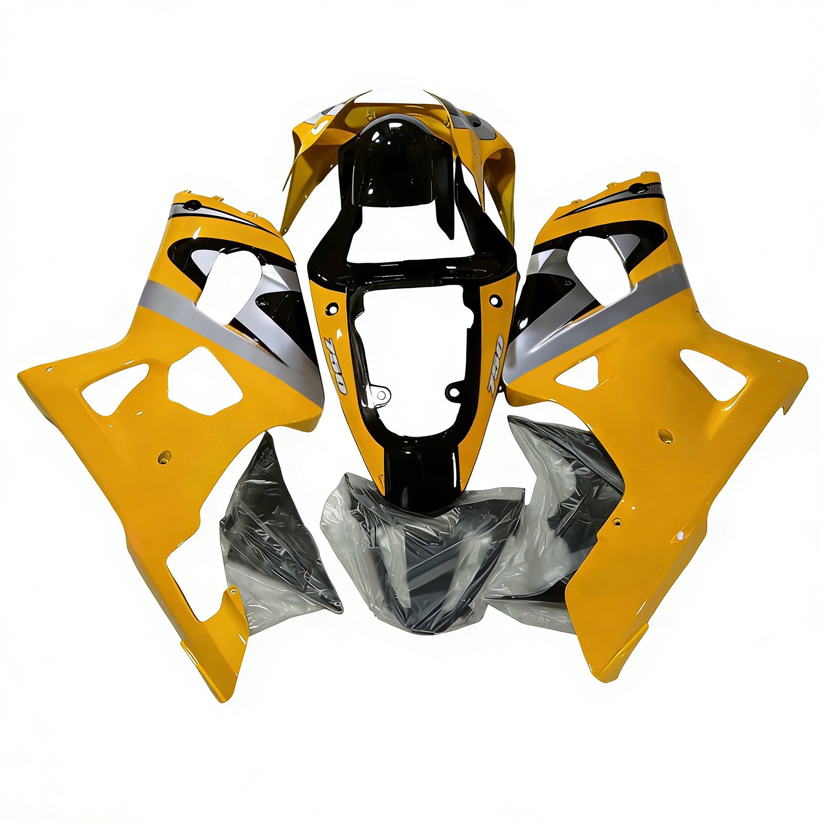 Amotopart 2001-2003 GSXR600 2000-2003 GSXR750 K1 Suzuki Kit carenatura giallo e grigio