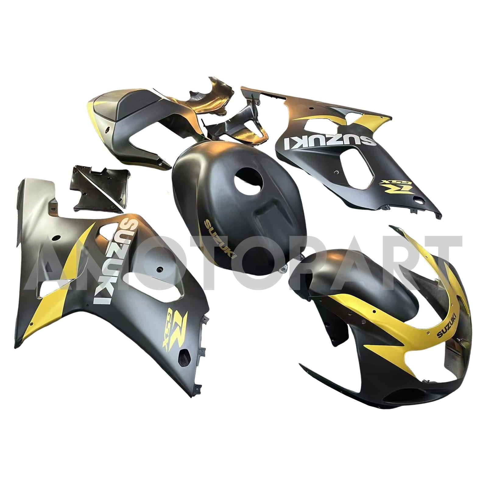 Amotopart 2001-2003 GSXR600 2000-2003 GSXR750 K1 Suzuki Mattes Schwarz Goldverrückungskit
