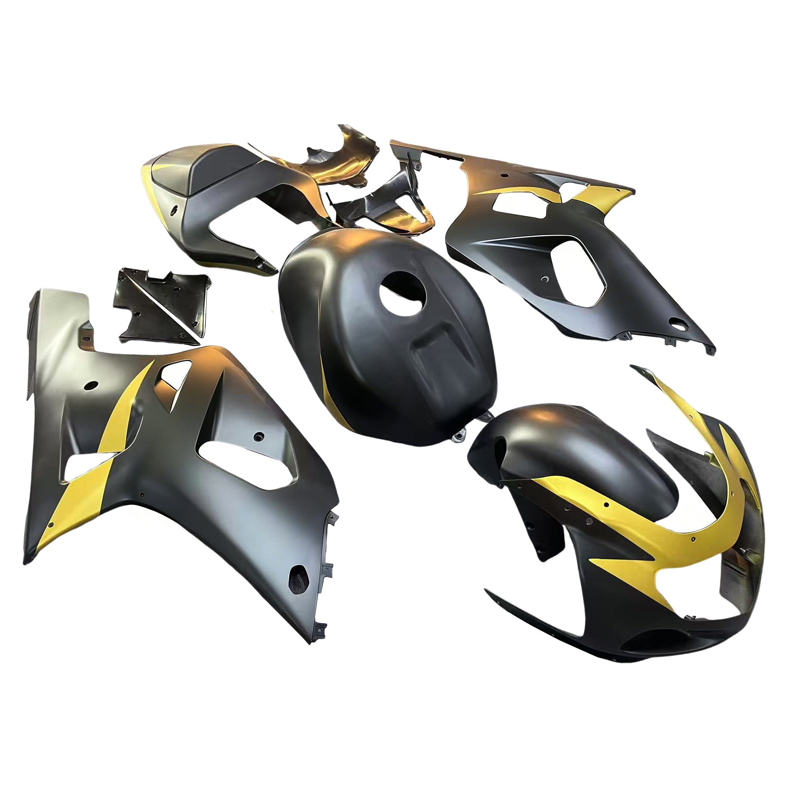 Amotopart 2001-2003 GSXR600 2000-2003 GSXR750 K1 Suzuki Matte Black Gold Fairing Kit