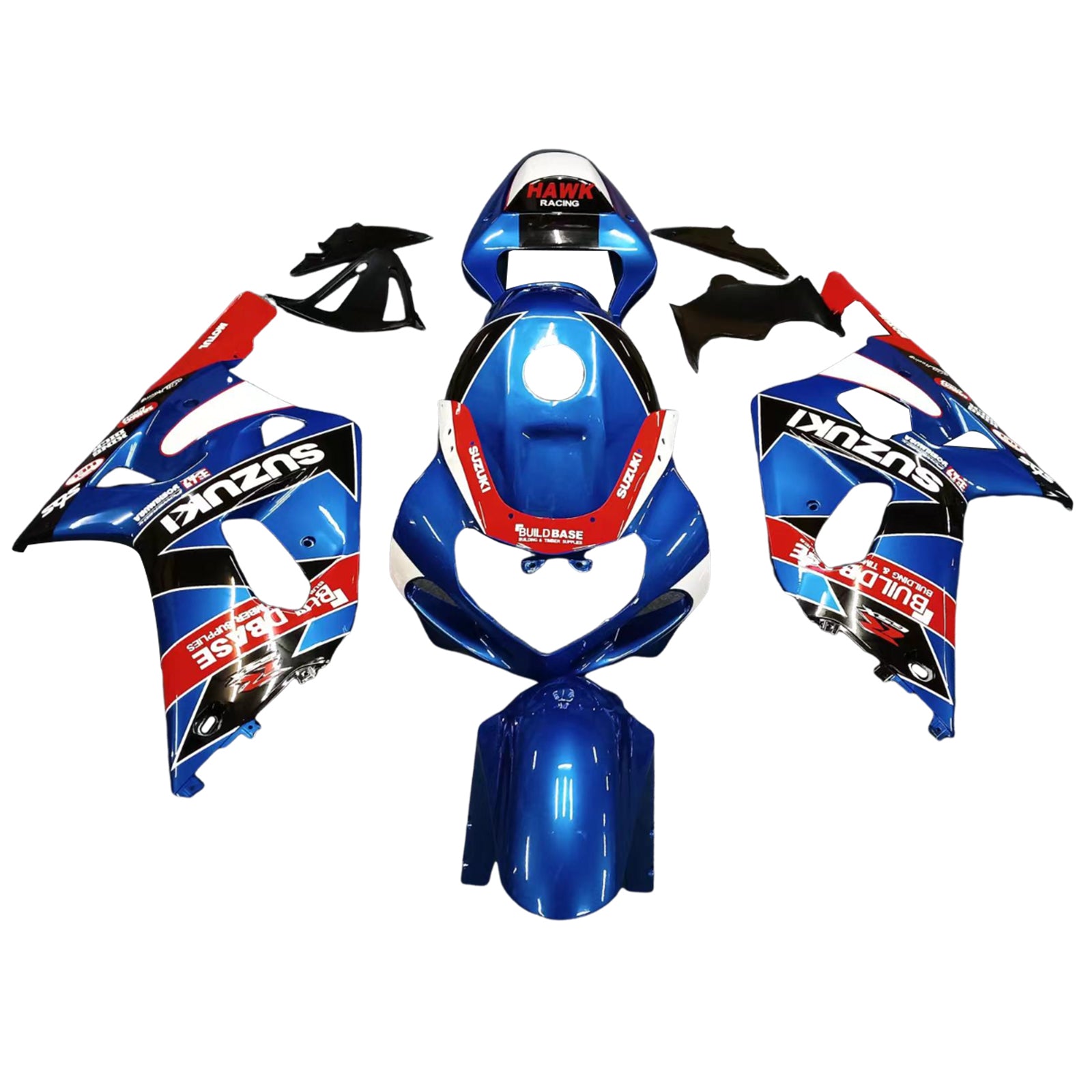 Amotopart 2001-2003 GSXR600 2000-2003 GSXR750 K1 Suzuki Kit de carenado azul rojo