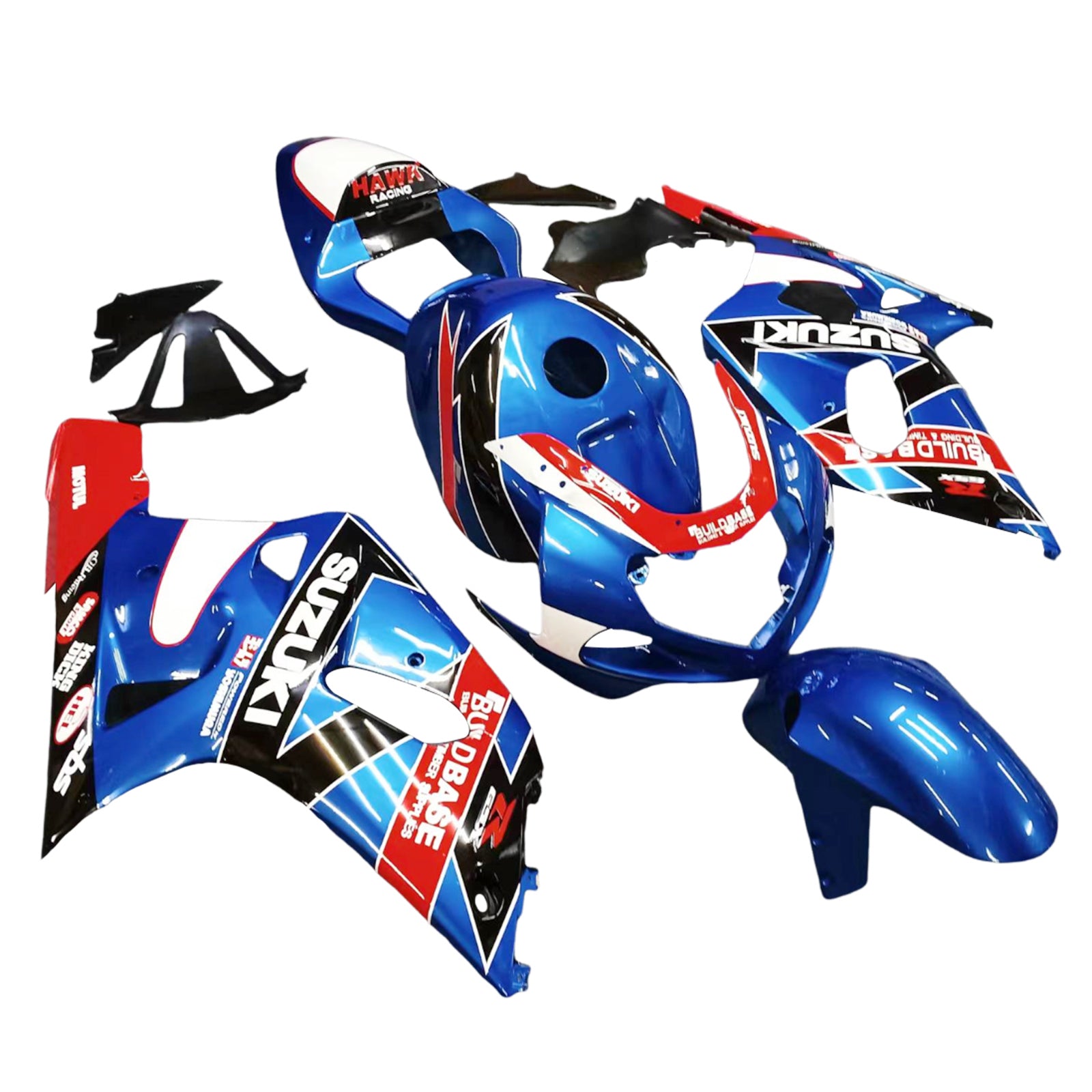 Amotopart 2001-2003 GSXR600 2000-2003 GSXR750 K1 Suzuki Blue Red Fairing Kit