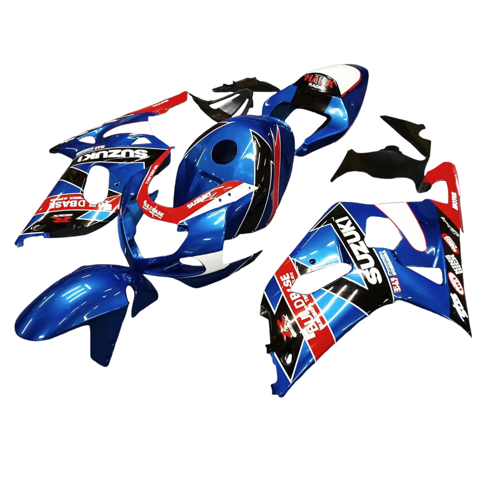 Amotopart 2001-2003 GSXR600 2000-2003 GSXR750 K1 Suzuki Blue Red Fairing Kit