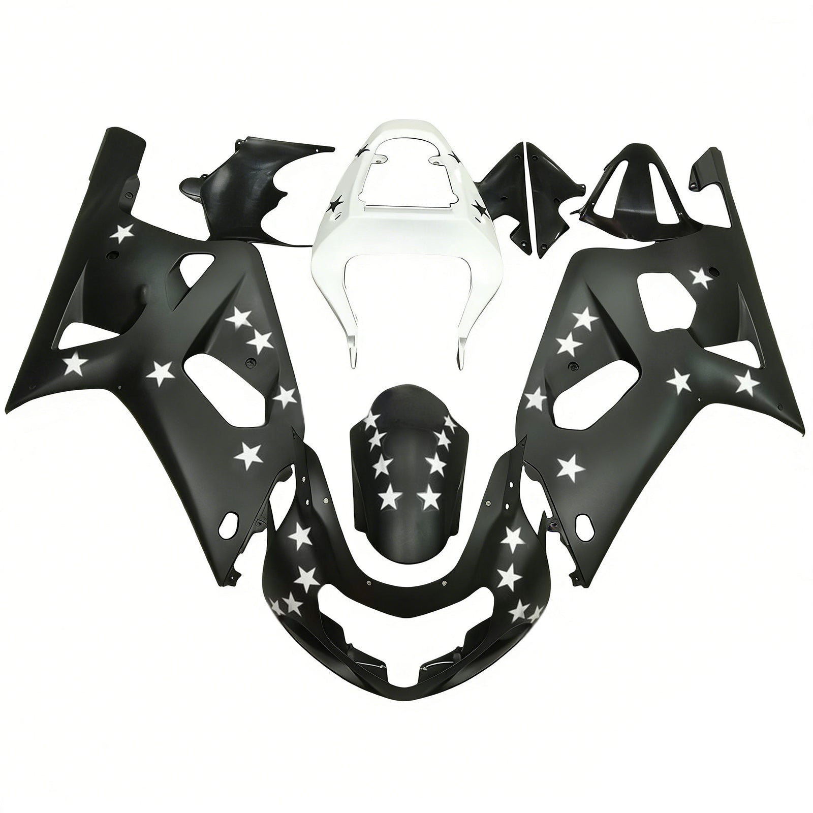 Amotopart 2001-2003 GSXR600 2000-2003 GSXR750 K1 Suzuki Matte Black with Stars Fairing Kit