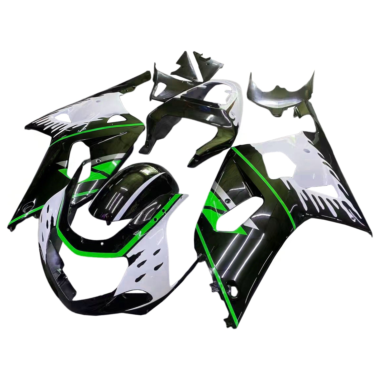 Amotopart 2001-2003 GSXR600 2000-2003 GSXR750 K1 Suzuki Green Black Fairing Kit