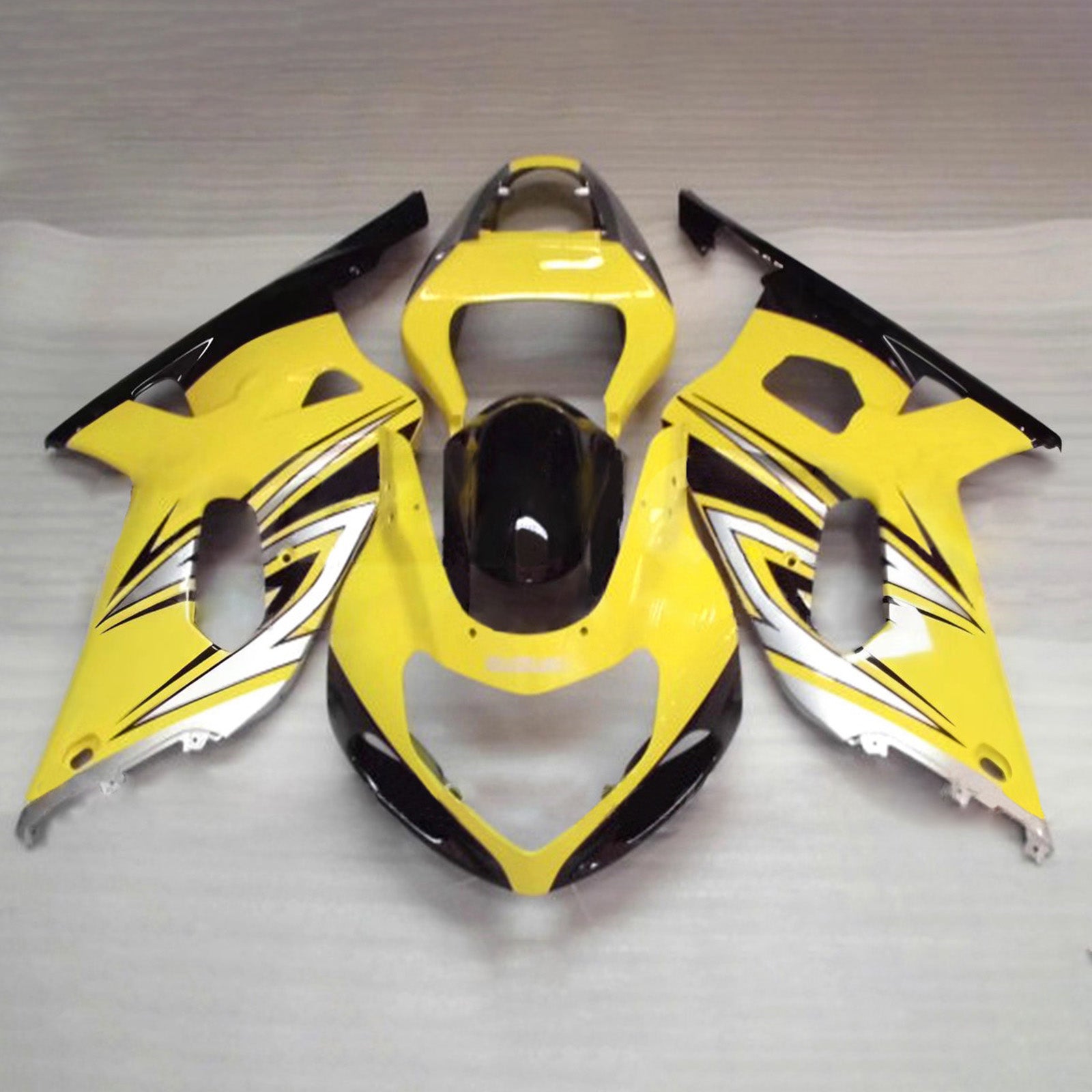 Amotopart Suzuki 2001-2003 GSXR 600 2000-2003 GSXR 750 Yellow Black Silver Fairing Kit