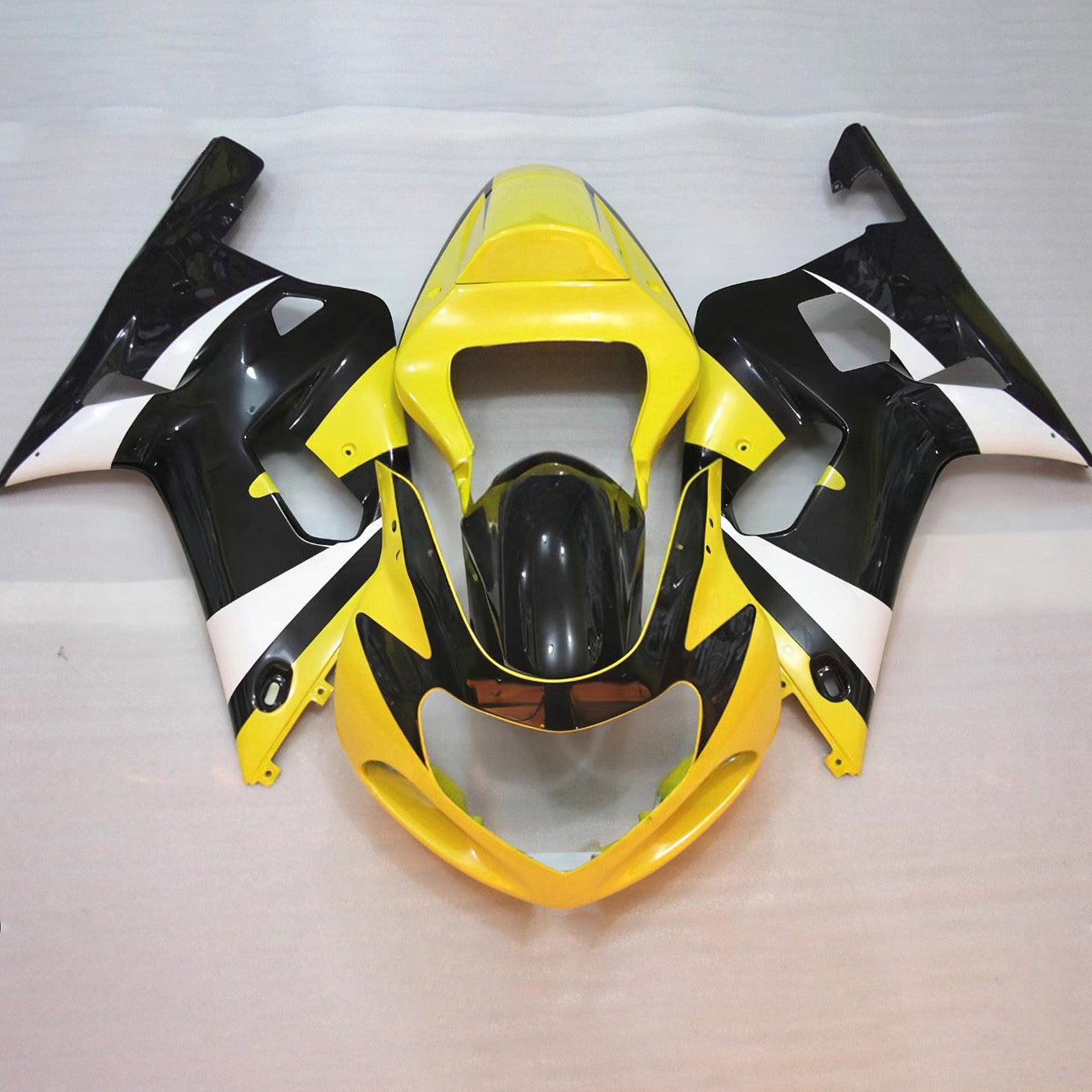 Amotopart Suzuki 2001-2003 GSXR 600 2000-2003 GSXR 750 Yellow Black White Fairing Kit