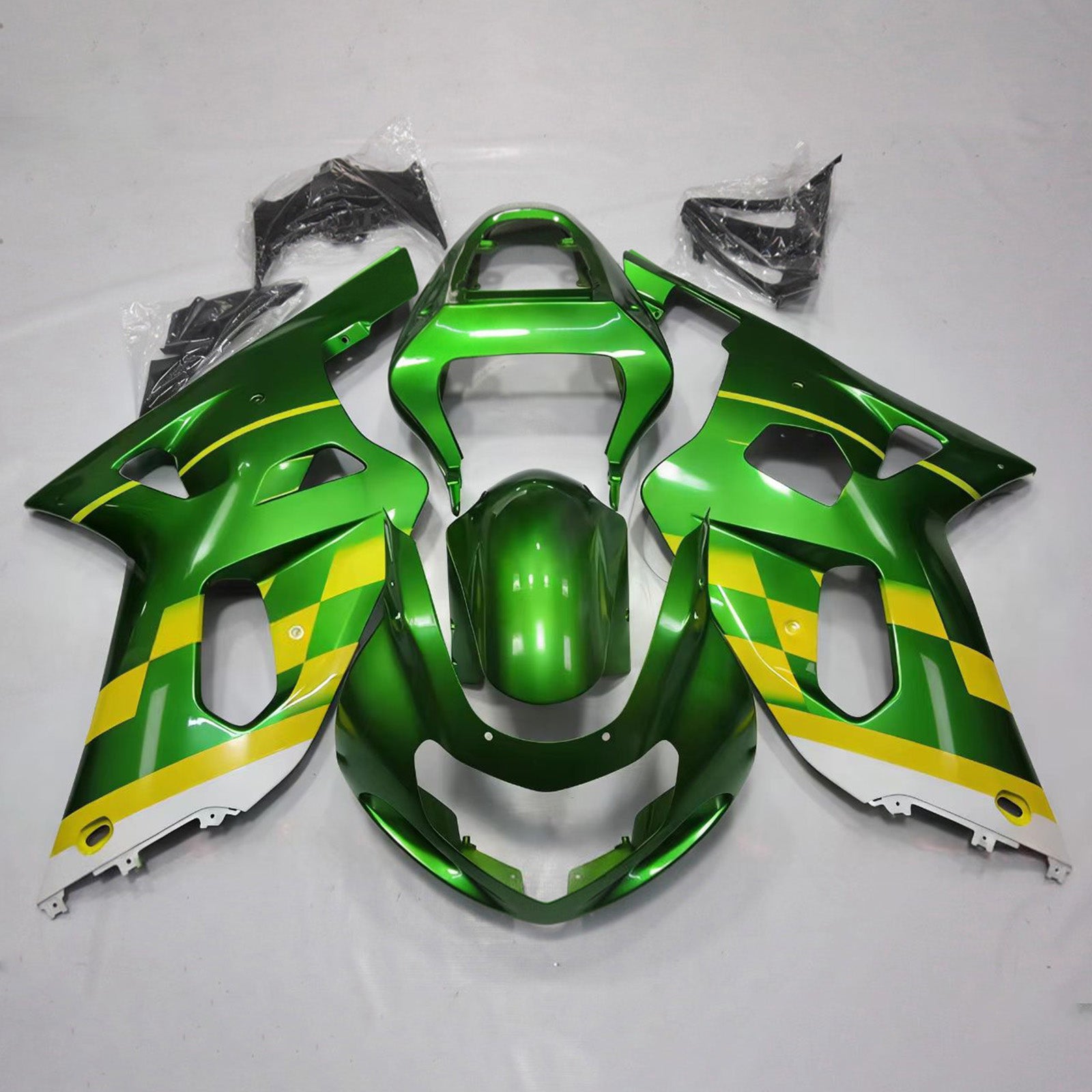 Amotopart Suzuki 2001-2003 GSXR 600 2000-2003 GSXR 750 Green Yellow Fairing Kit