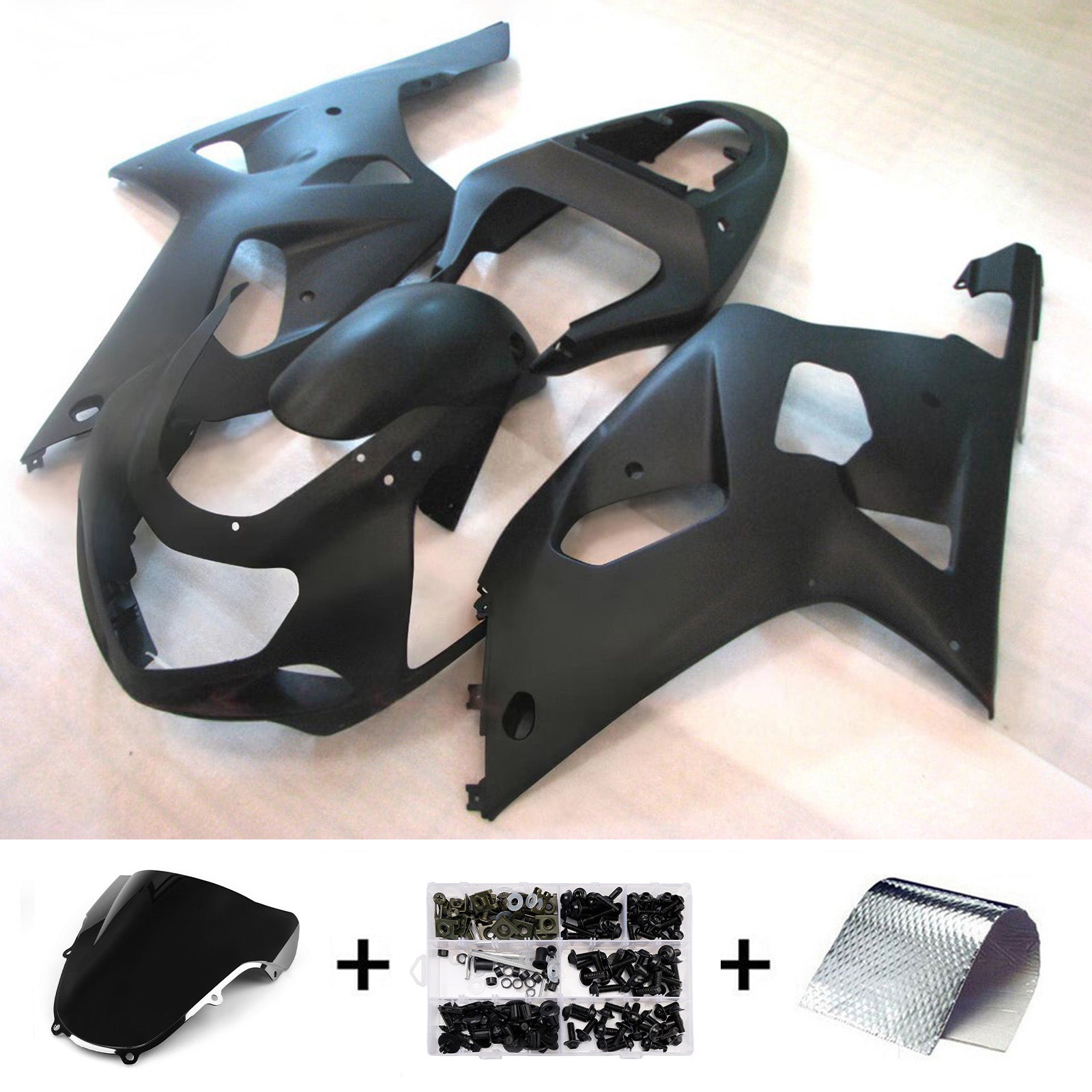 Amotopart Suzuki 2001-2003 GSXR 600 2000-2003 GSXR 750 Black Fairing Kit
