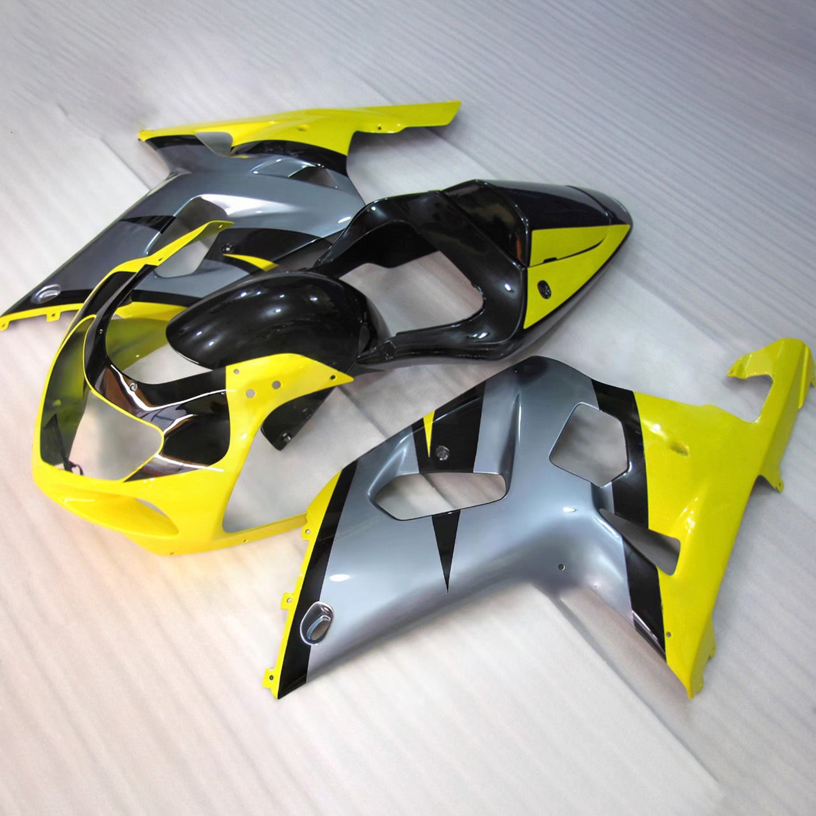 Amotopart Suzuki 2001-2003 GSXR 600 2000-2003 GSXR 750 Yellow Black Gray Fairing Kit
