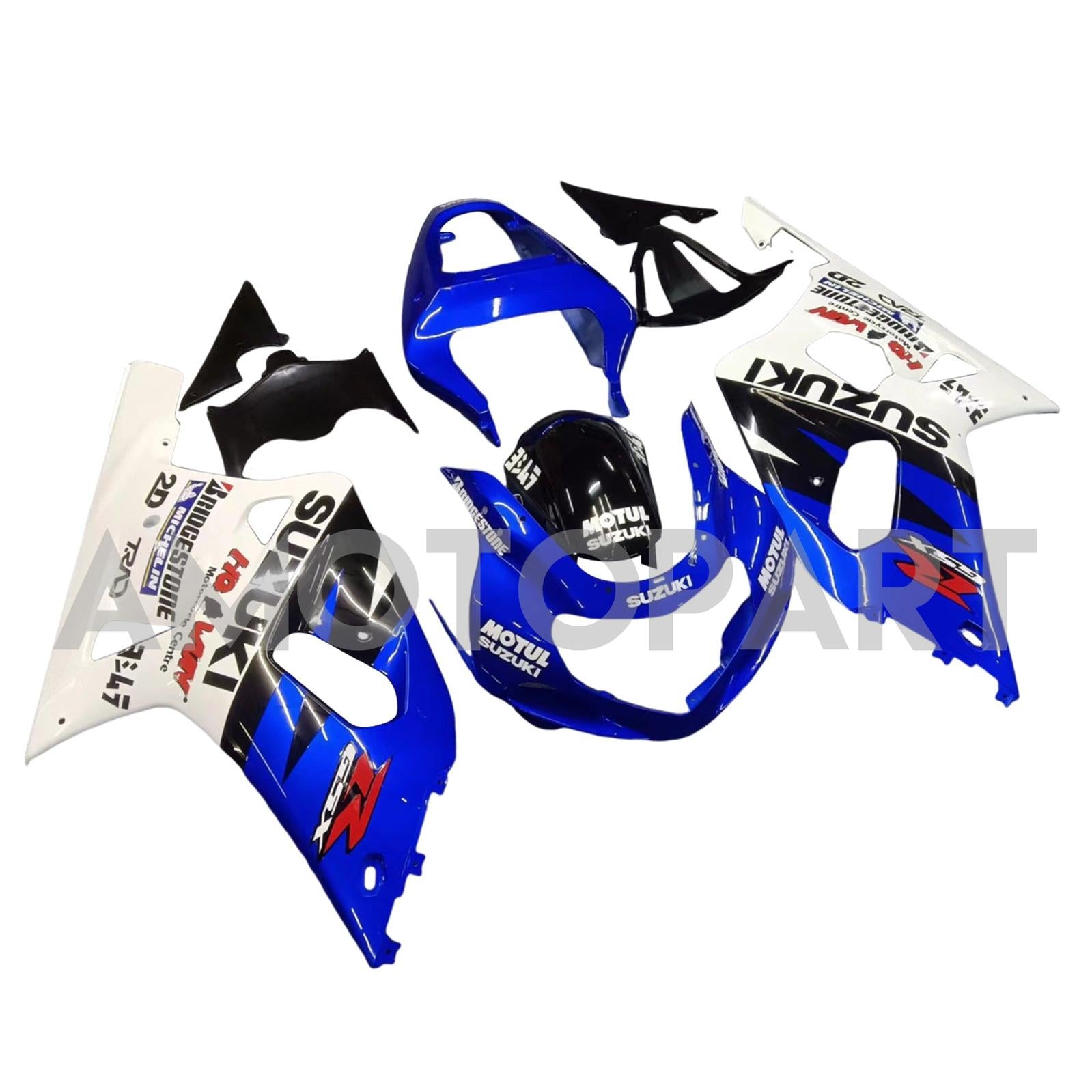 Amotopart Suzuki 01-03 GSXR600 & 00-03 GSXR750 Verkleidung blau-schwarz-multi Kit