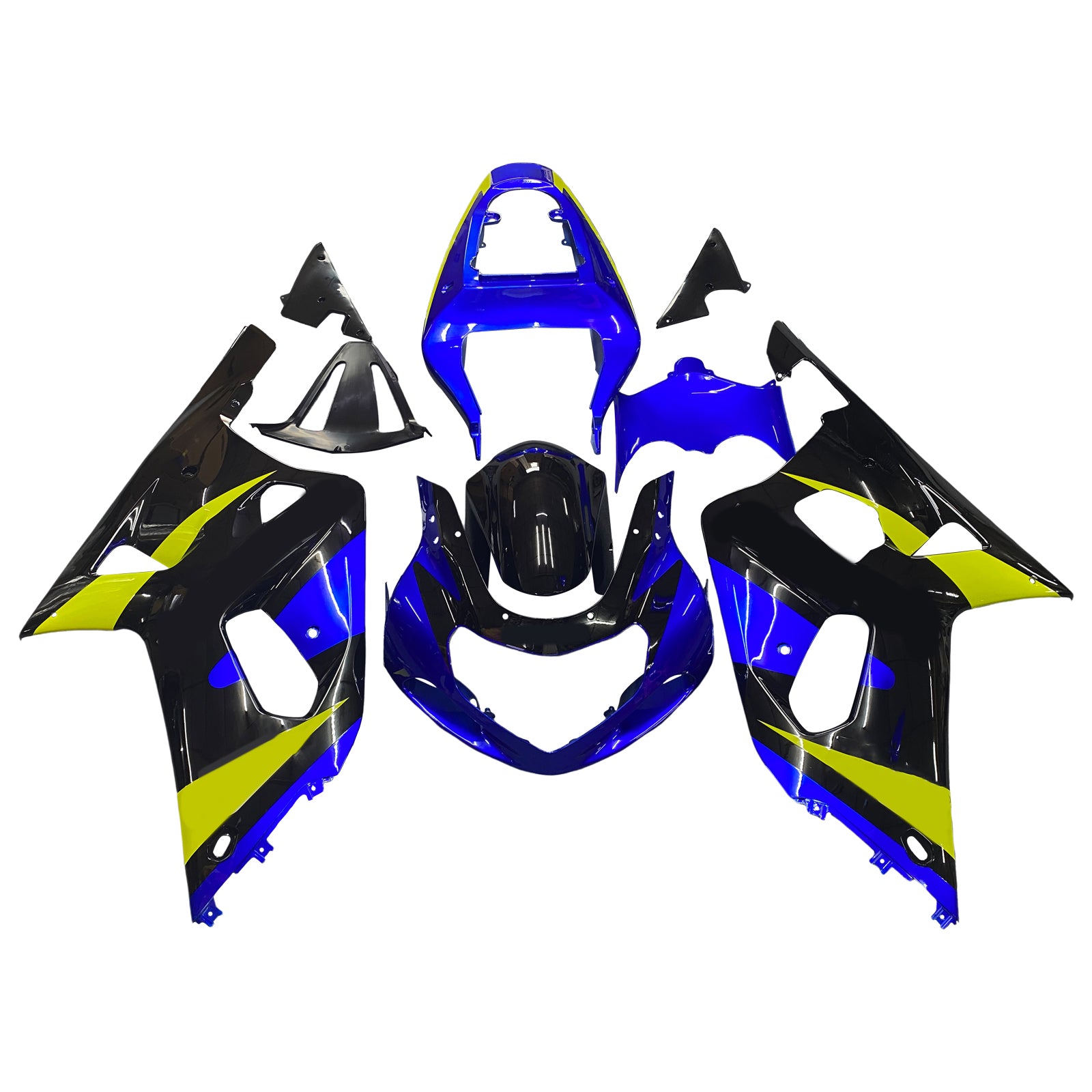 Amotopart Suzuki 01-03 GSXR600 & 00-03 GSXR750 Kit carena blu nero