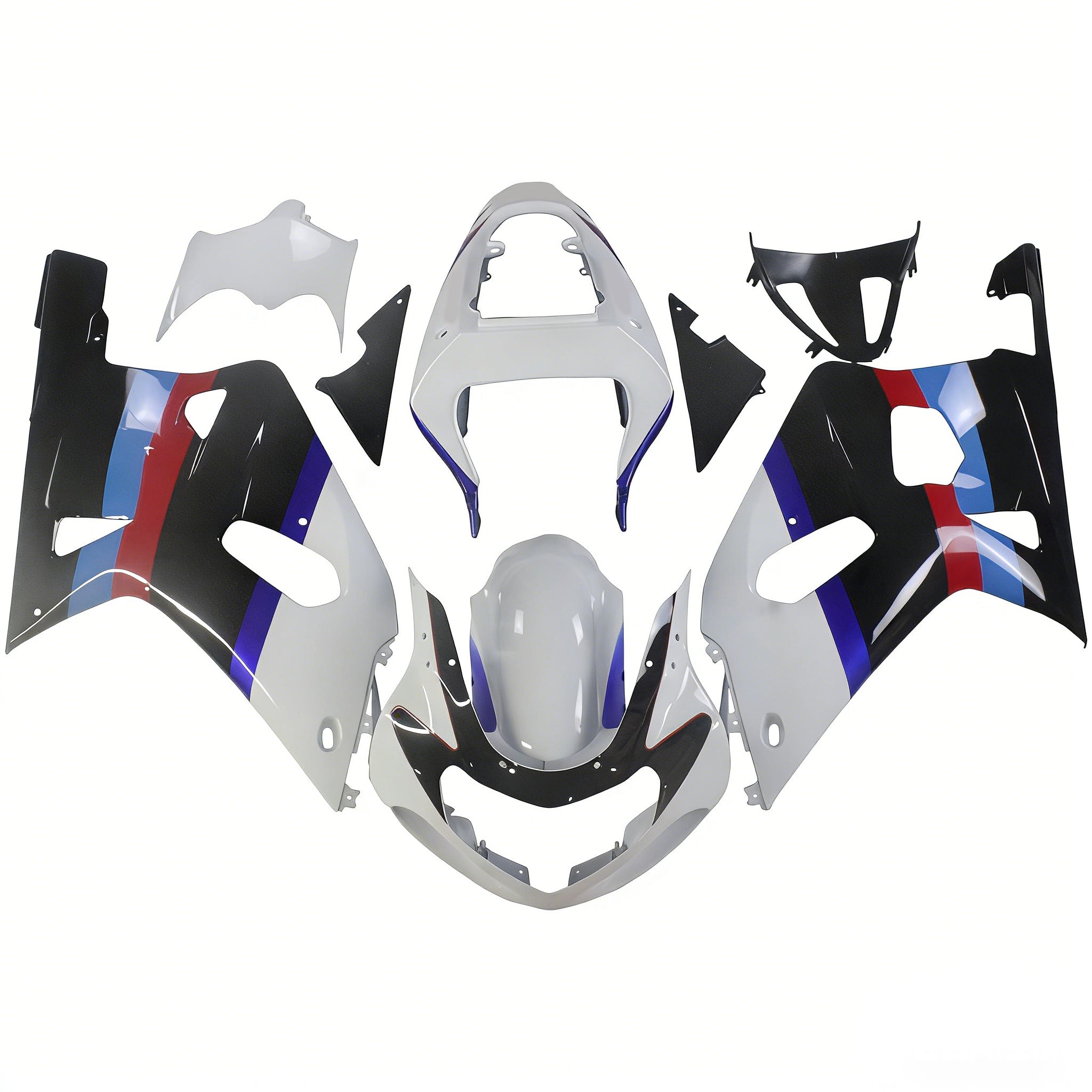 Amotopart Suzuki 01-03 GSXR600 & 00-03 GSXR750 Fairing multi white black Kit