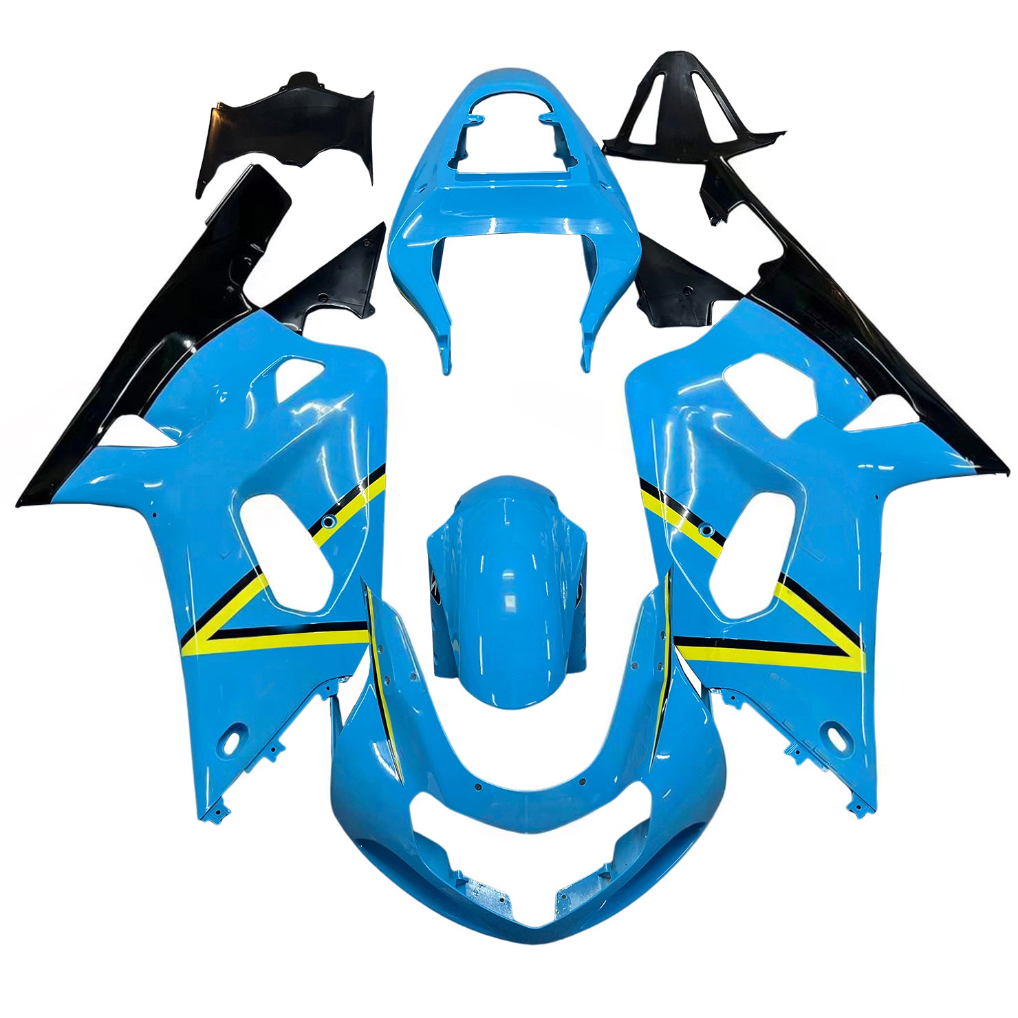 Amotopart Suzuki 01-03 GSXR600 & 00-03 GSXR750 Fairing Multi-Blue Kit