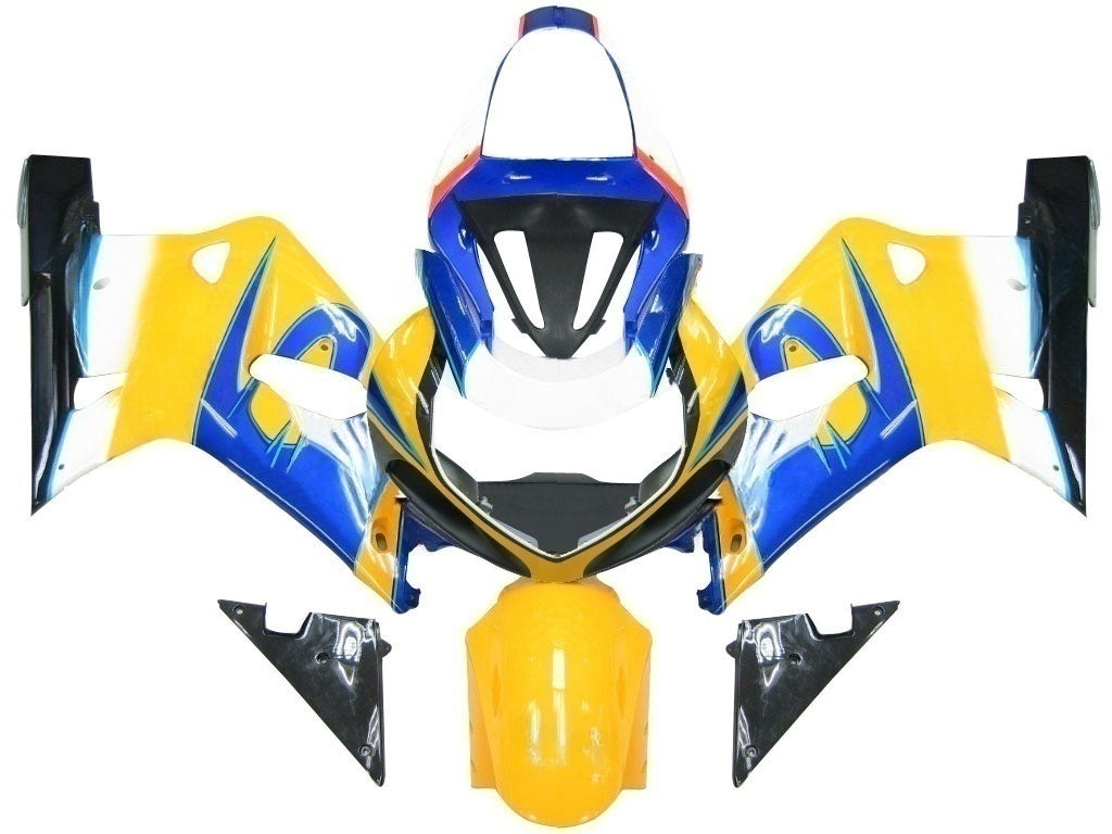 Amotopart Suzuki 01-03 GSXR600 & 00-03 GSXR750 Fairing multi yellow blue Kit