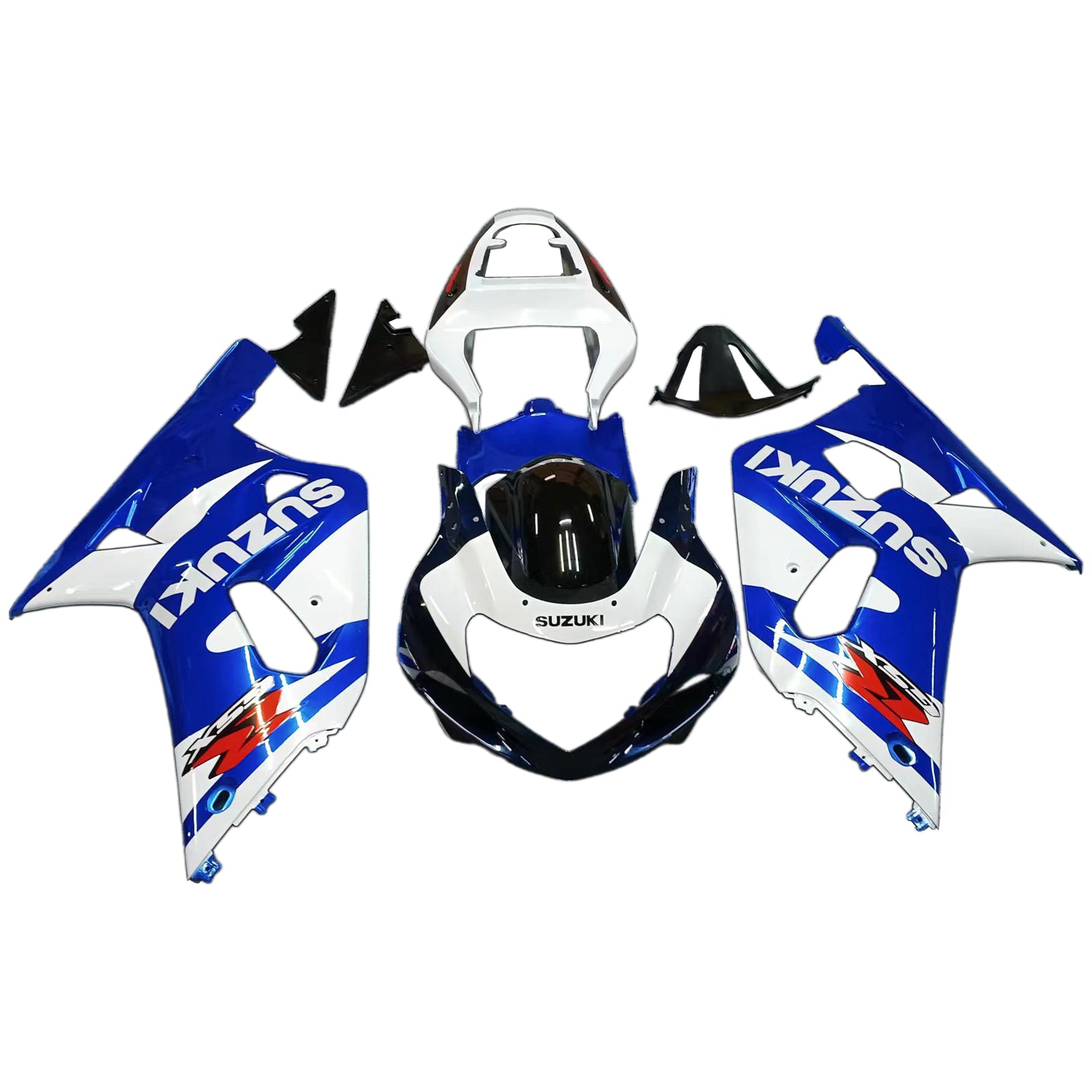 Amotopart Suzuki 01-03 GSXR600 & 00-03 GSXR750 Fairing White Blue Kit