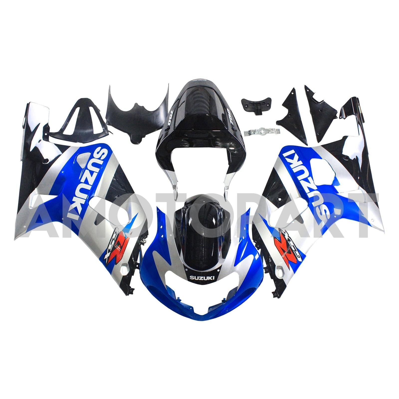 Amotopart Suzuki 01-03 GSXR600 & 00-03 GSXR750 Fairing blue sliver Kit