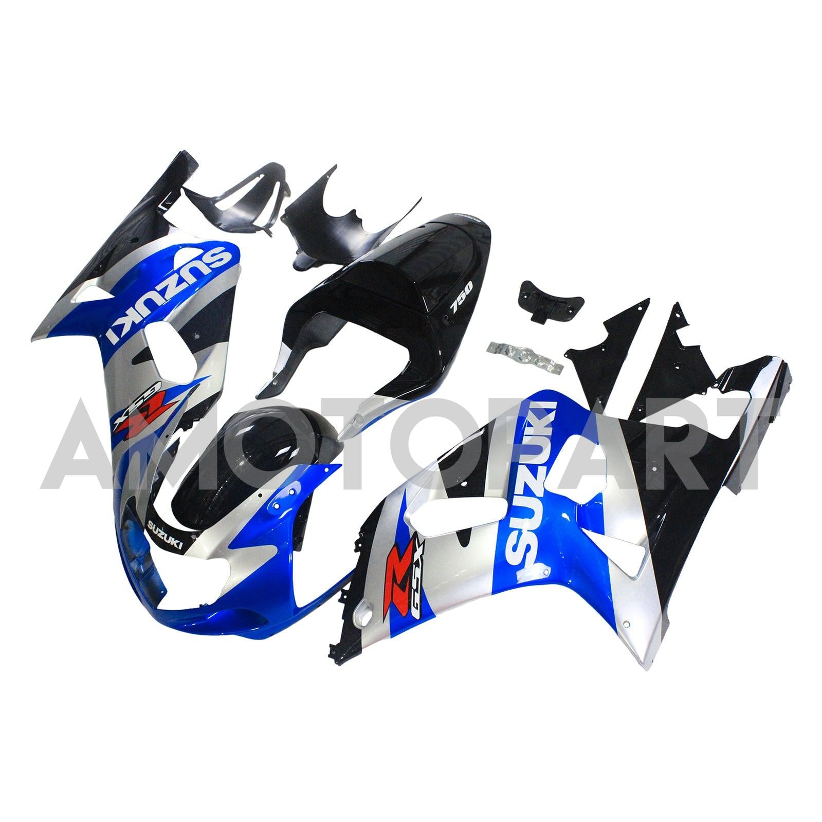 Amotopart Suzuki 01-03 GSXR600 & 00-03 GSXR750 Fairing blue sliver Kit