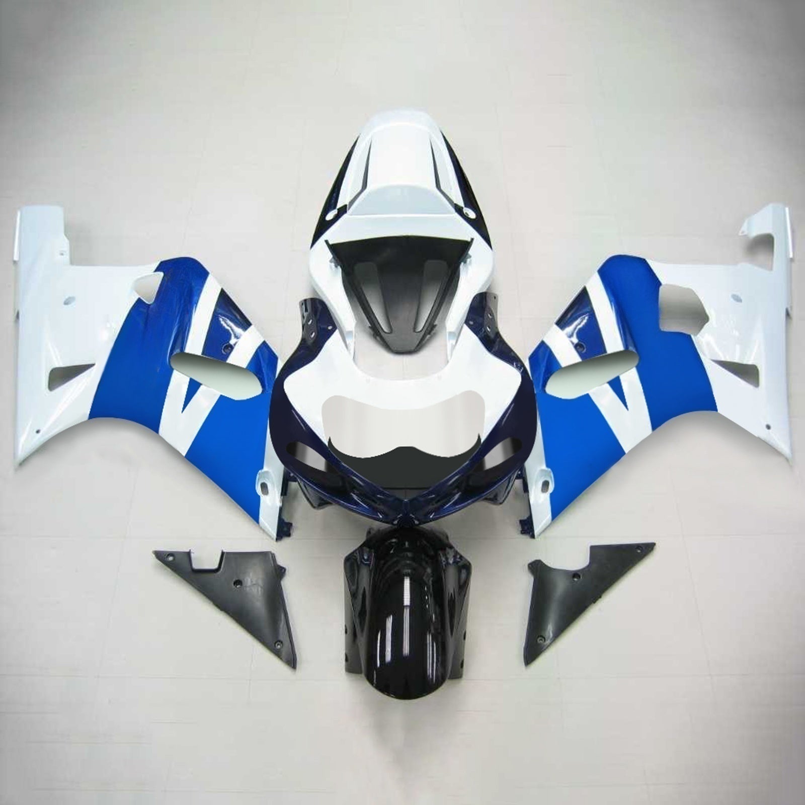Amotopart Suzuki 01-03 GSXR600 e 00-03 GSXR750 Kit carena blu bianco