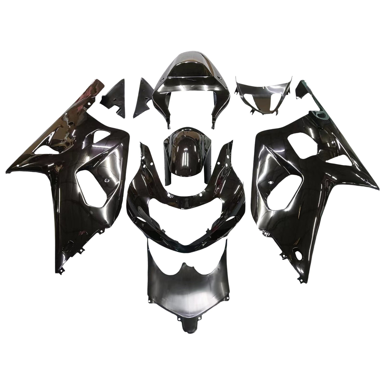 Amotopart Suzuki 01-03 GSXR600 & 00-03 GSXR750 Fairing glossy black Kit