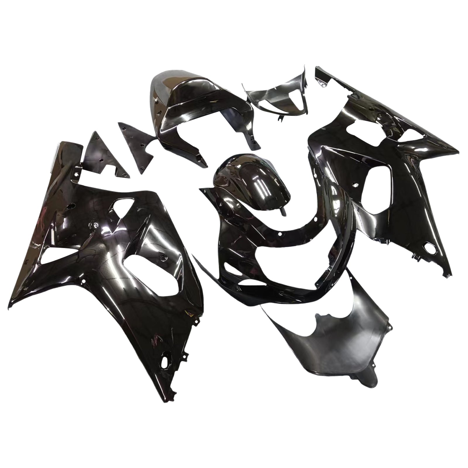 Amotopart Suzuki 01-03 GSXR600 & 00-03 GSXR750 Fairing glossy black Kit