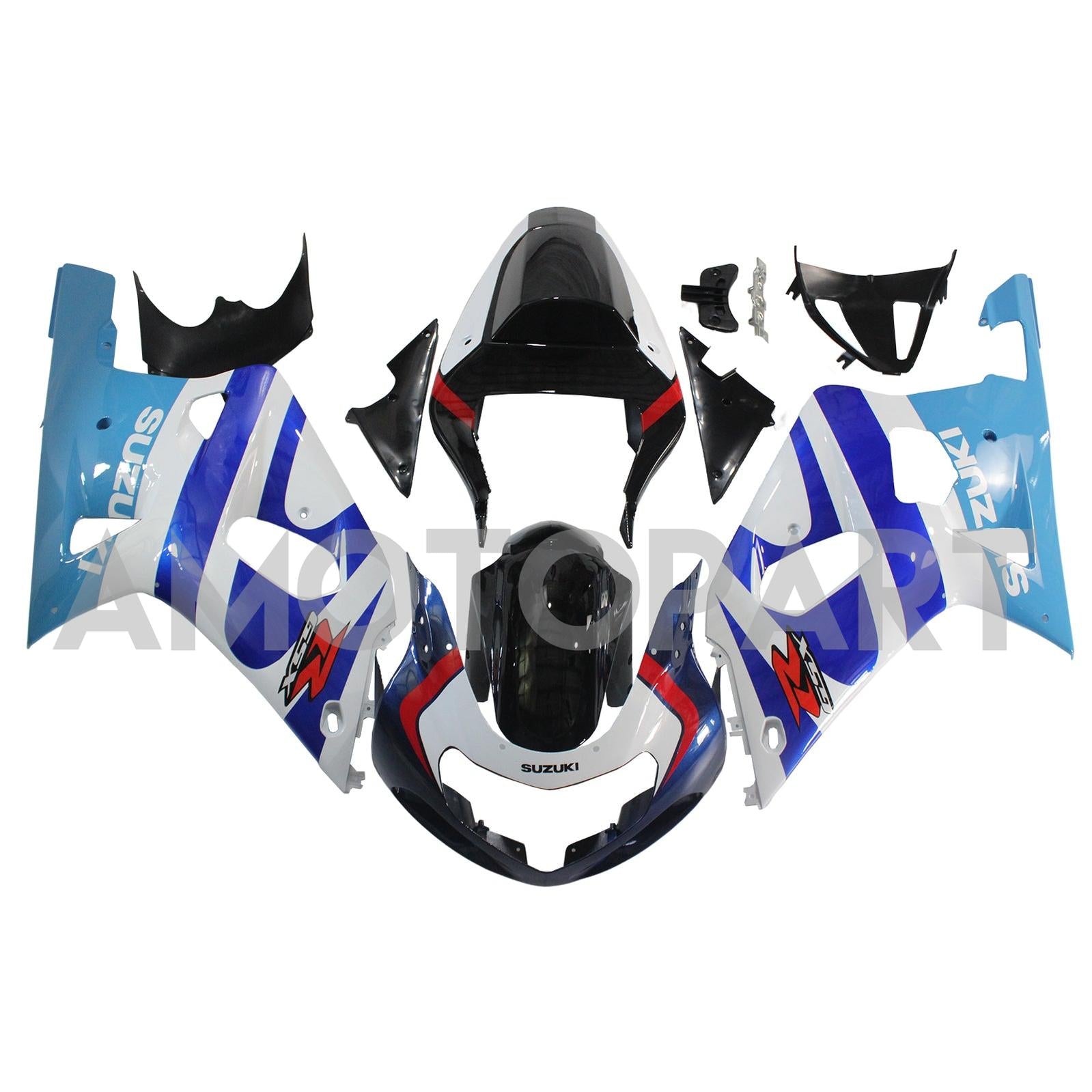Amotopart Suzuki 01-03 GSXR600 & 00-03 GSXR750 Fairing gradient blue white Kit