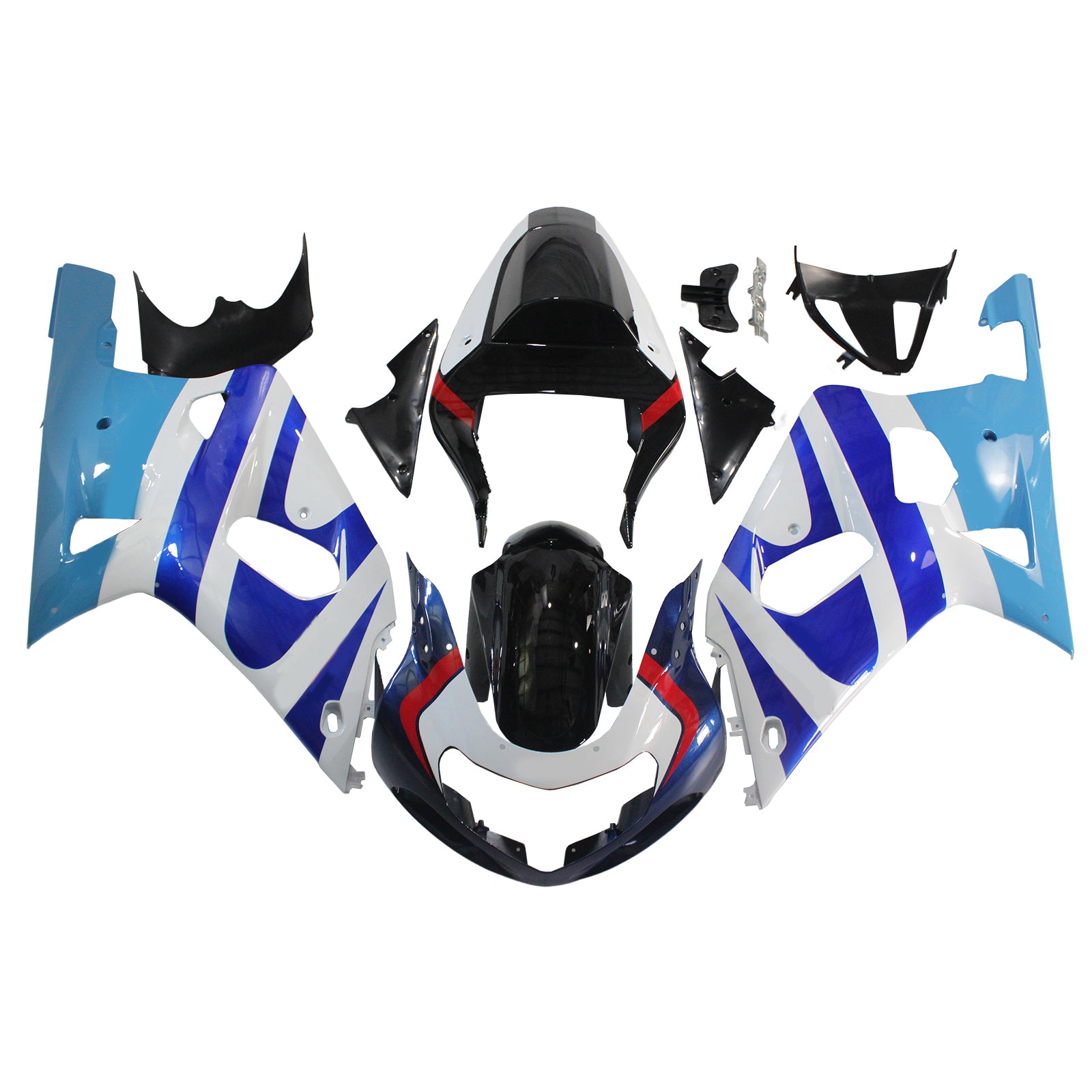 Amotopart Suzuki 01-03 GSXR600 & 00-03 GSXR750 Rádientní gradient Blue White Kit