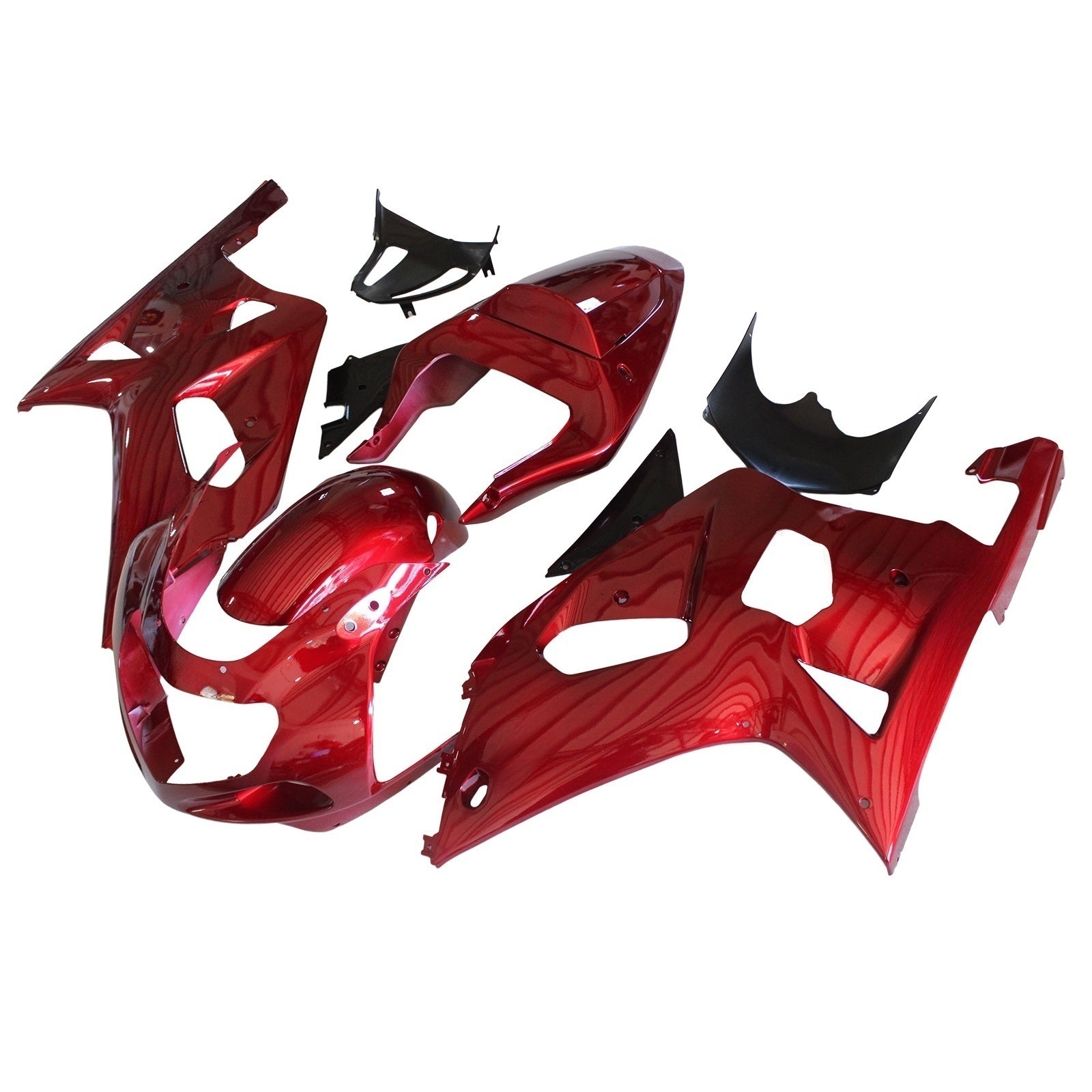 Amotopart Suzuki 01-03 GSXR600 & 00-03 GSXR750 Verkleidungssatz, glänzend rot-grau