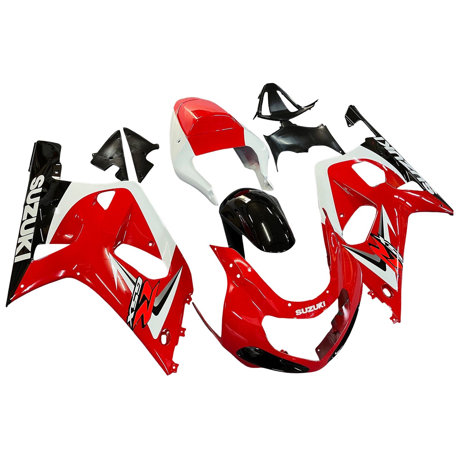 Amotopart Suzuki 01-03 GSXR600 & 00-03 GSXR750 Fairing red white Kit