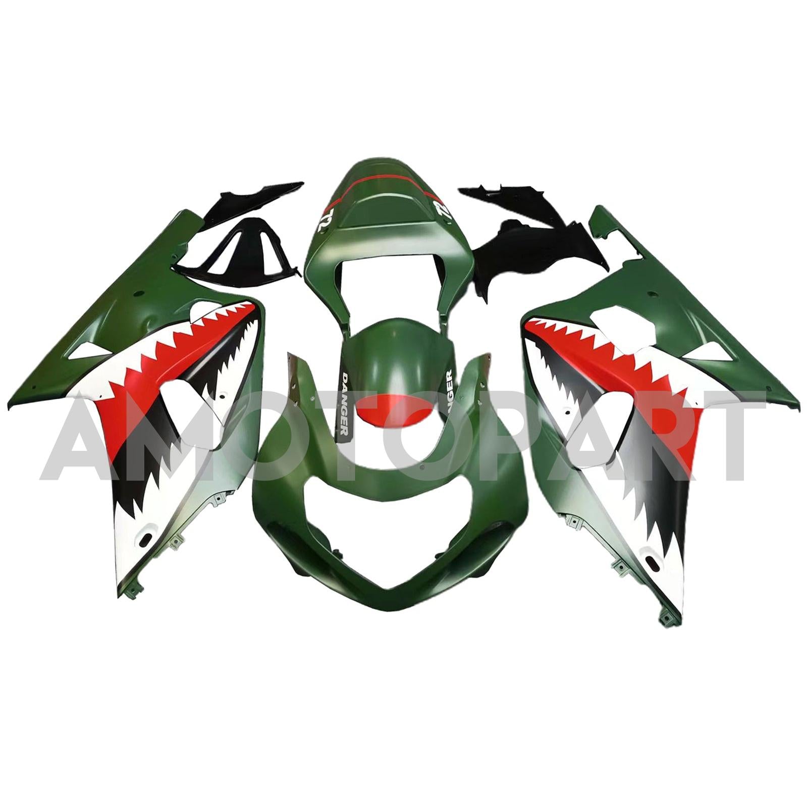 Amotopart Suzuki 01-03 GSXR600 & 00-03 GSXR750 Fairing matte green sharp Kit